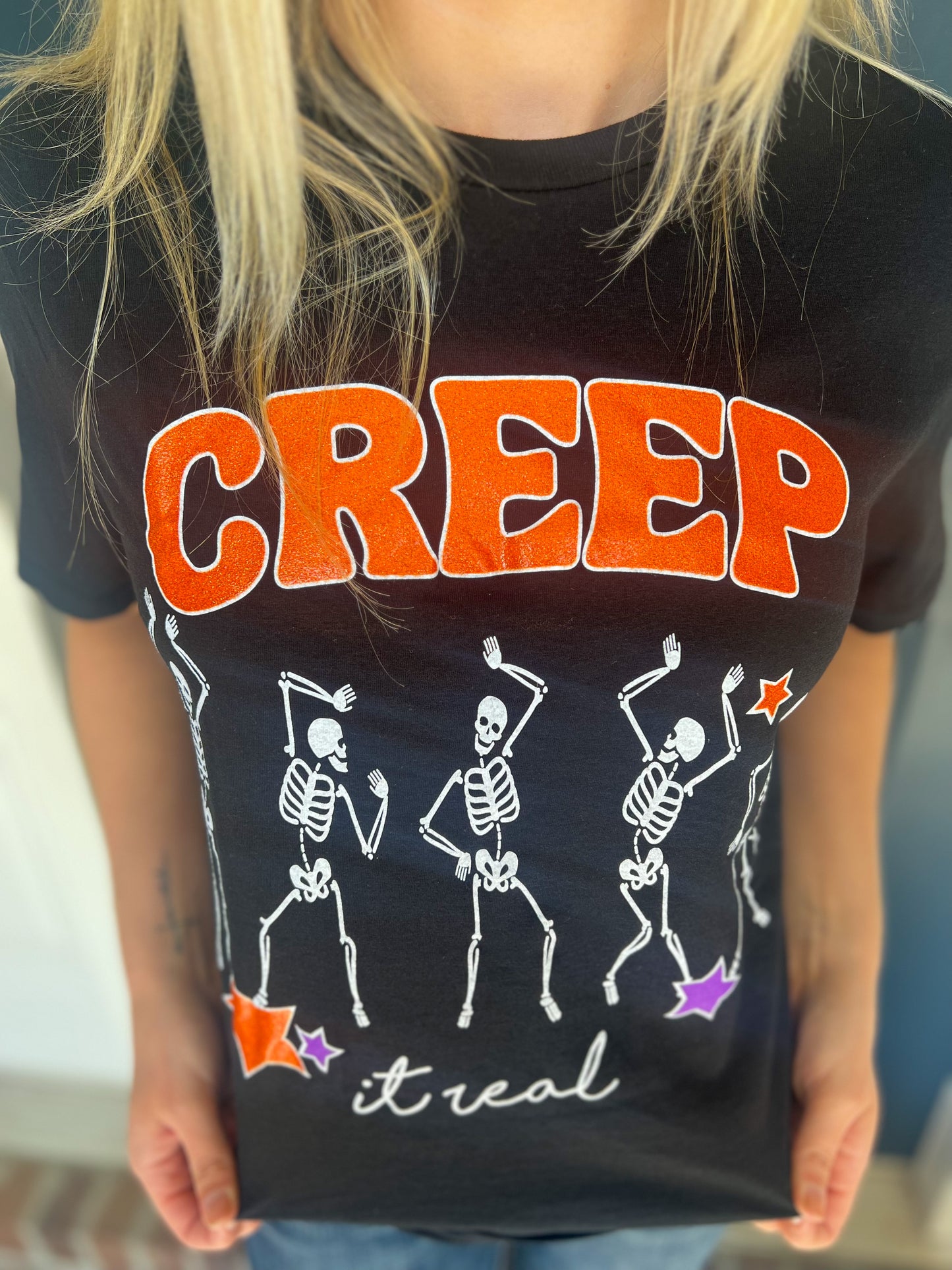 New! Creep It Real Black Tee