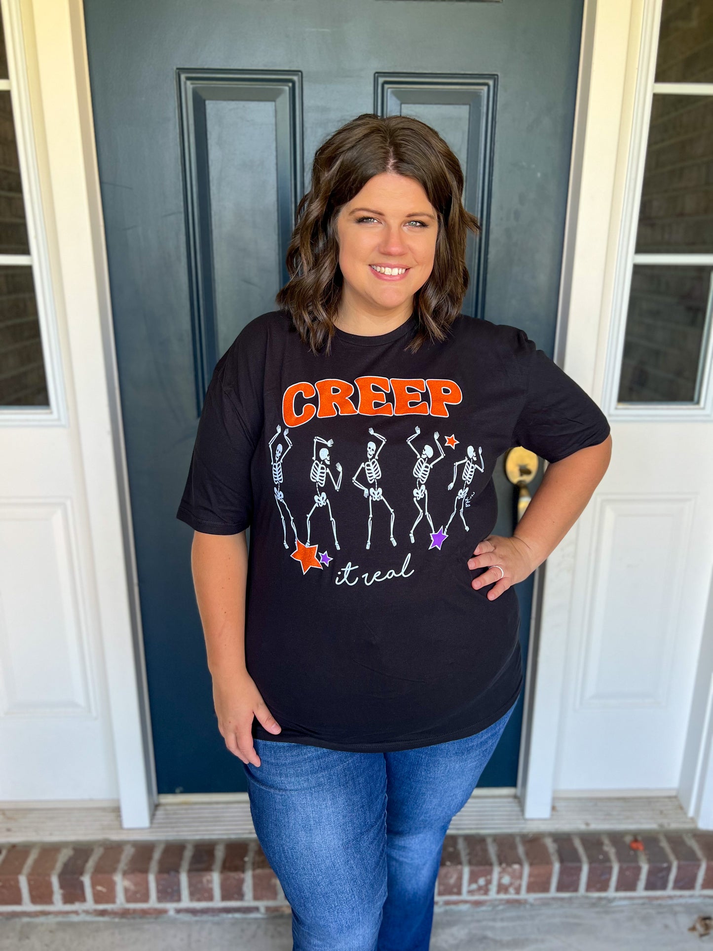 New! Creep It Real Black Tee