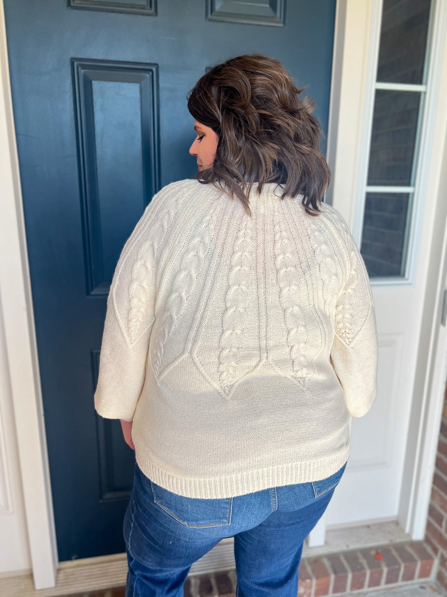 Millie Ivory Cable Knit Sweater