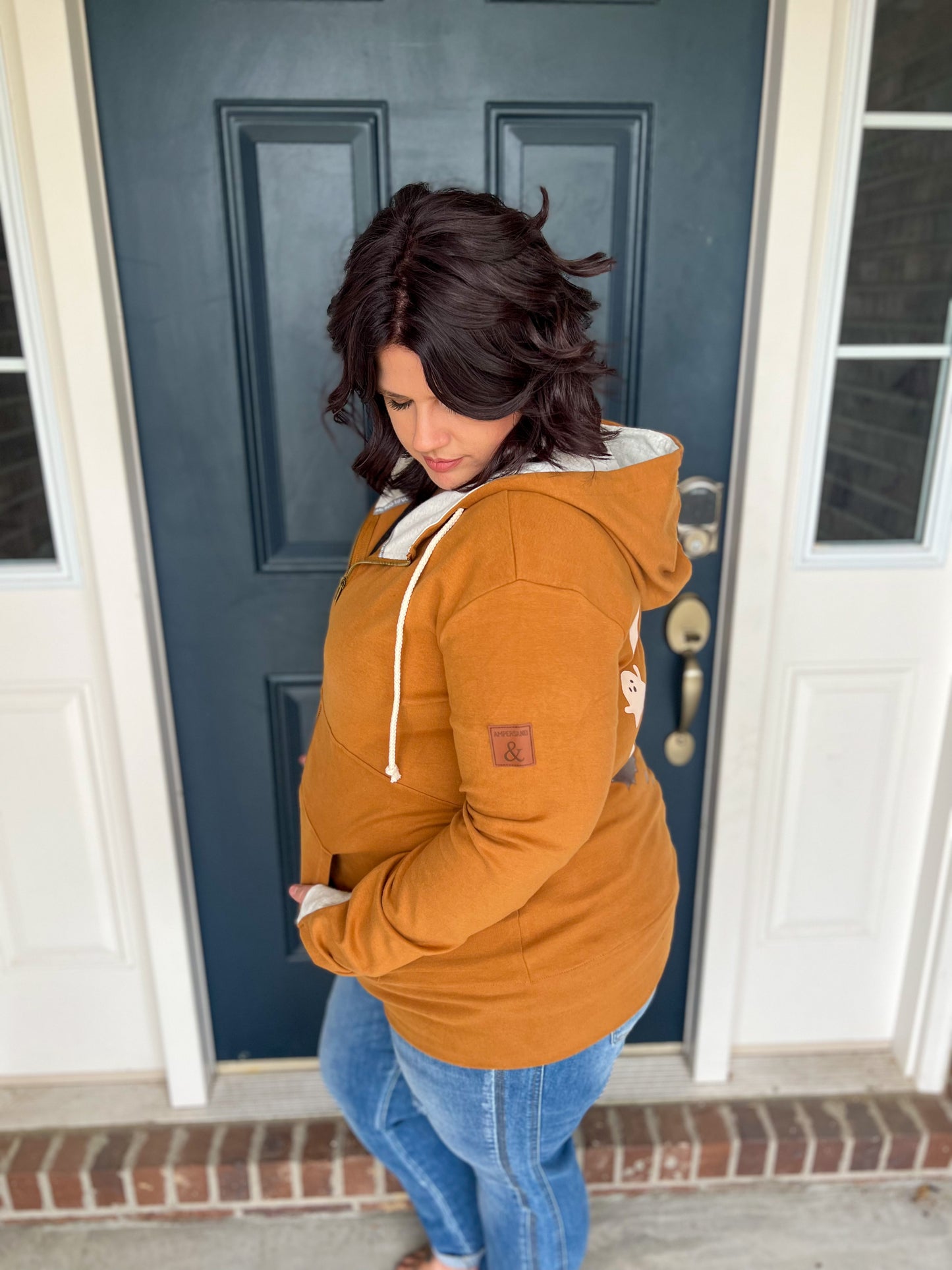 Ampersand Ave Hey Boo Hey Full-zip Sweatshirt