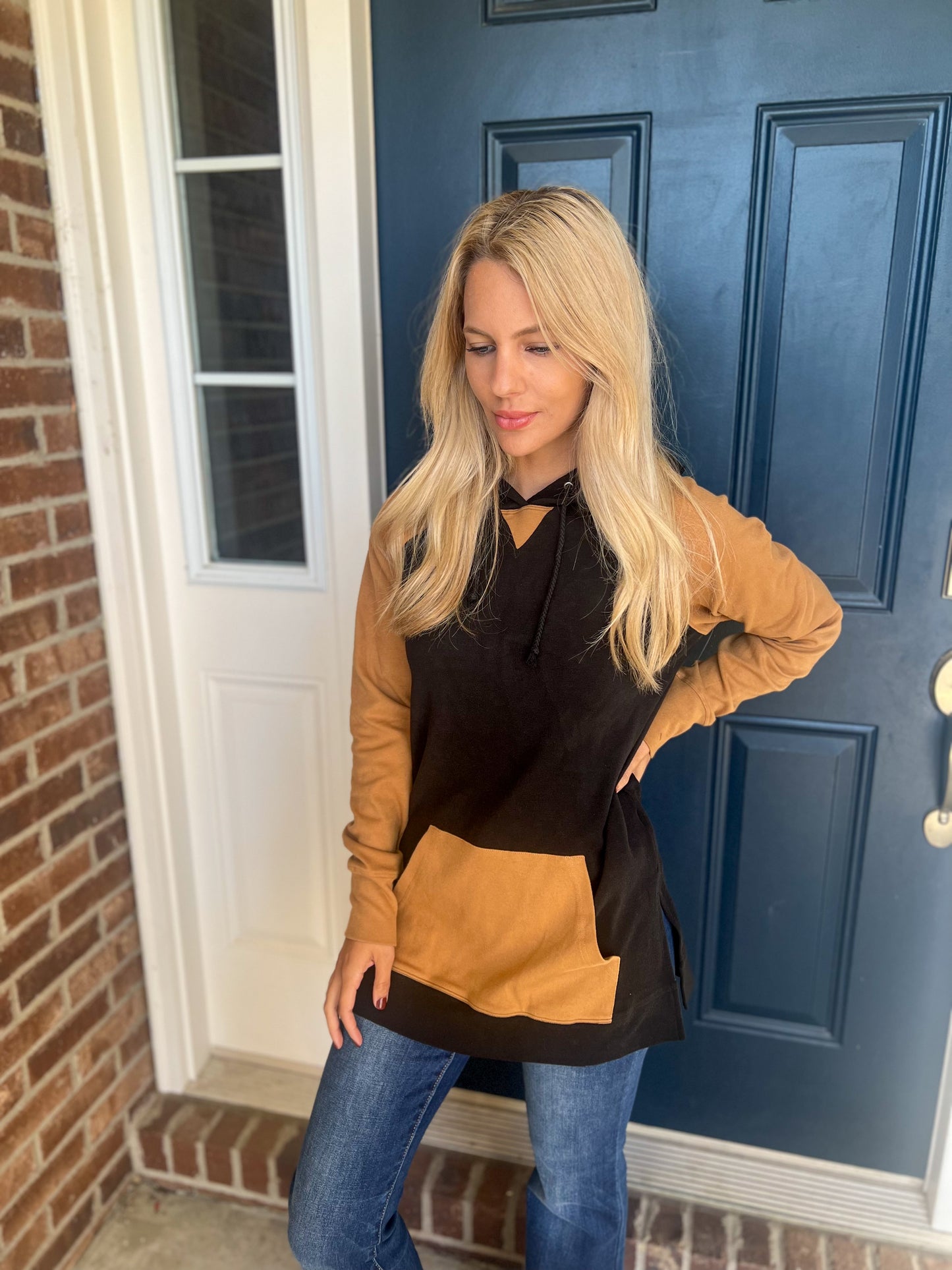 New! Ampersand Ave Sideslit Hoodie - Coffee and Confidence