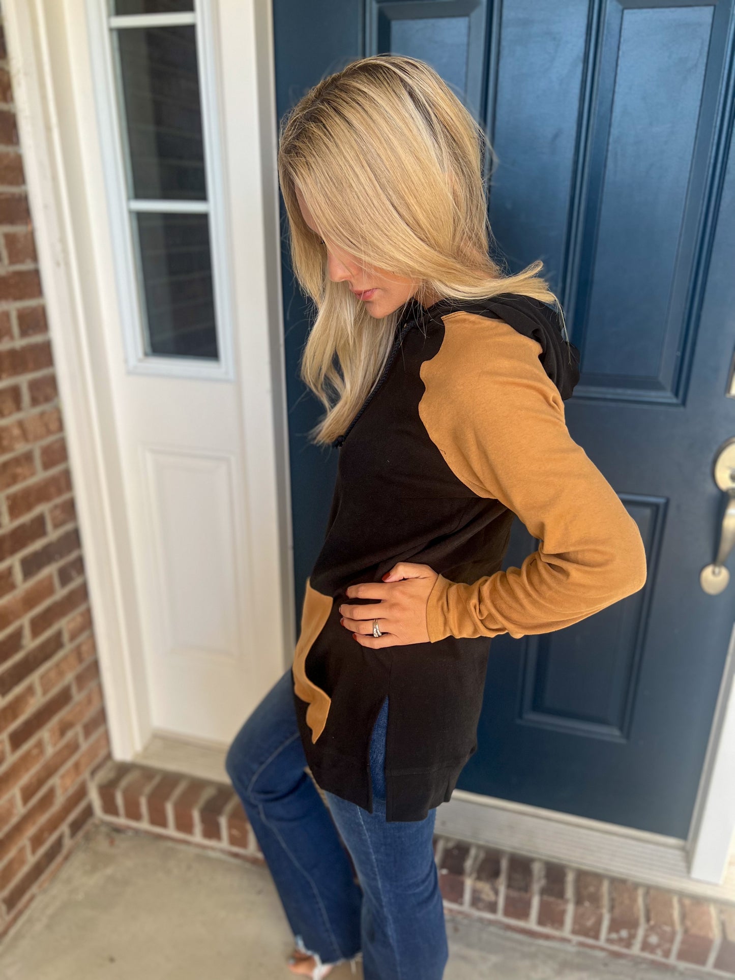 New! Ampersand Ave Sideslit Hoodie - Coffee and Confidence