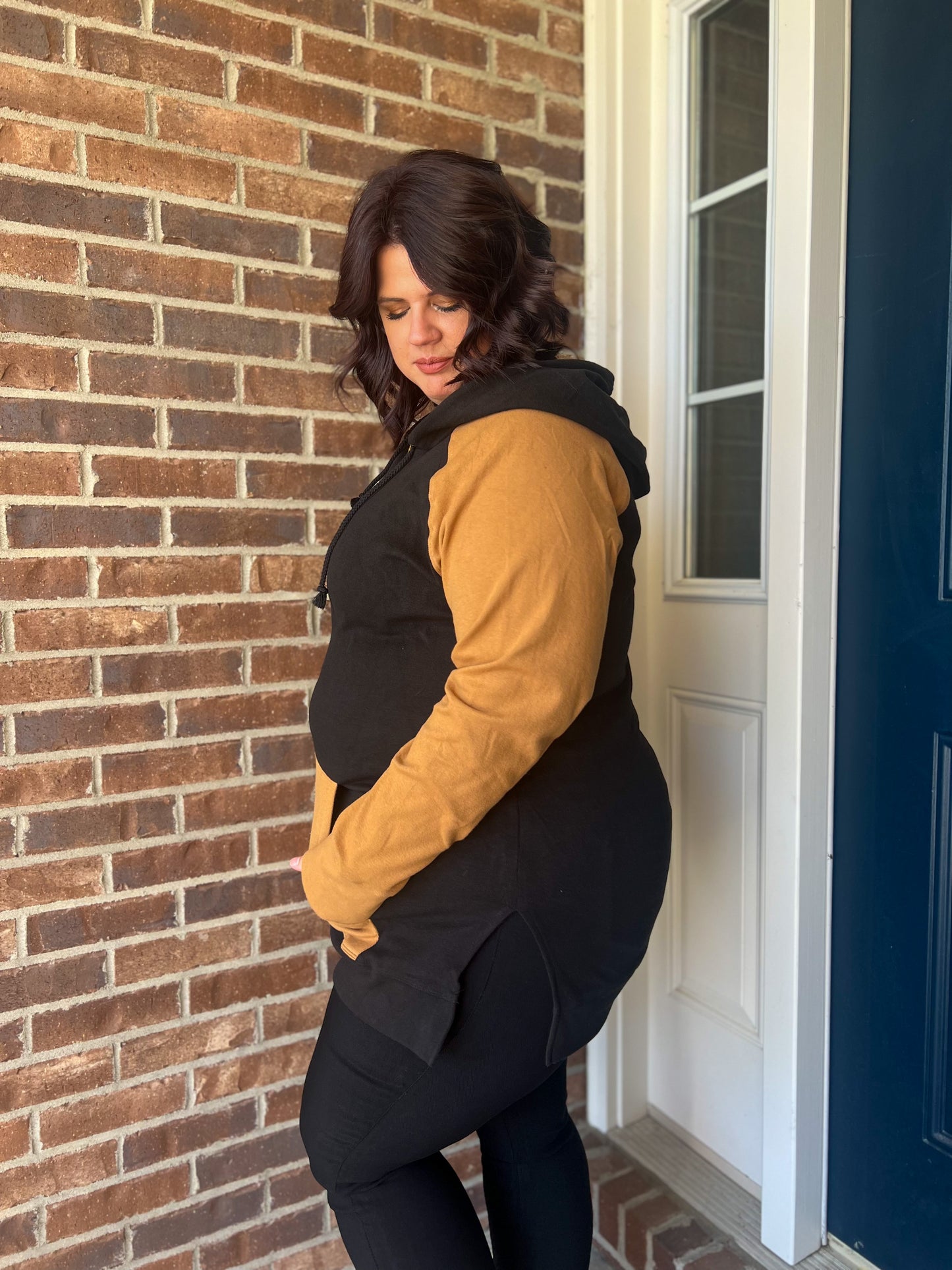 New! Ampersand Ave Sideslit Hoodie - Coffee and Confidence