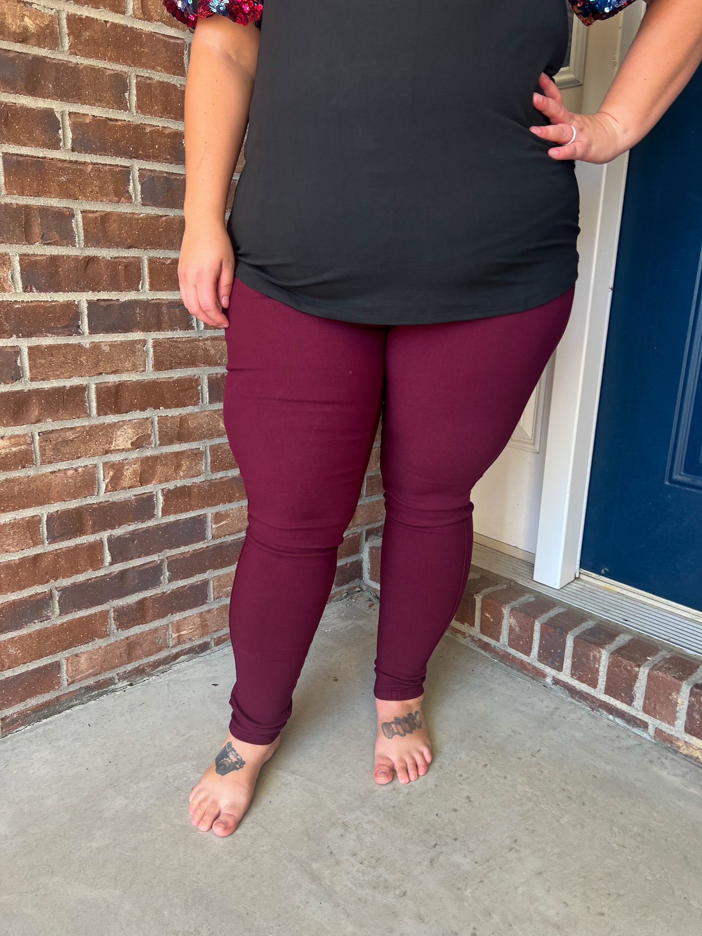 DOORBUSTER Burgundy Stretchy Skinny Jeans