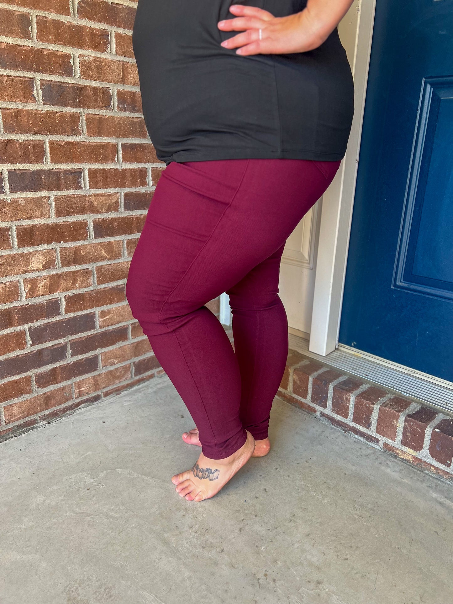 DOORBUSTER Burgundy Stretchy Skinny Jeans