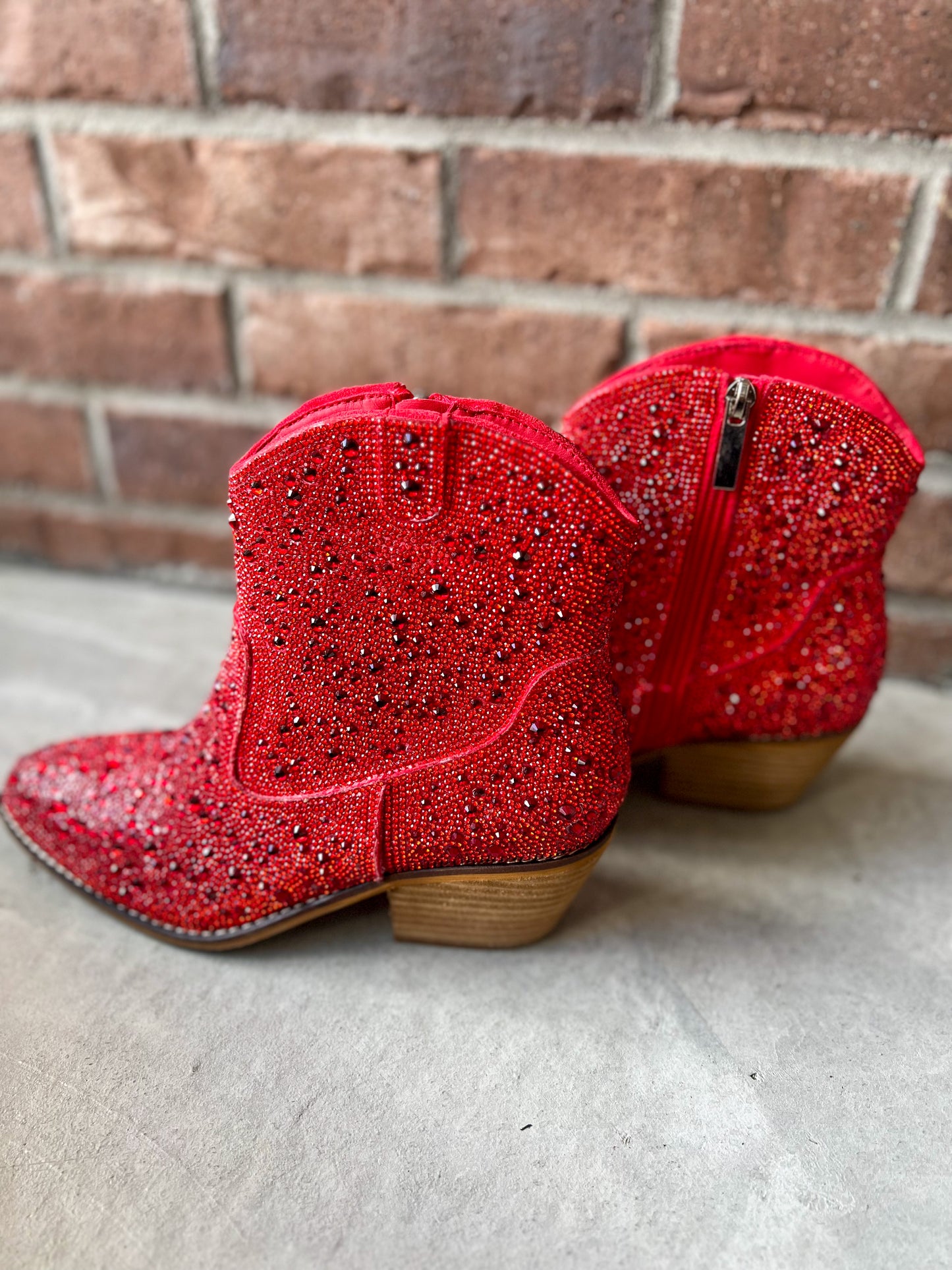 DOORBUSTER Corkys Shine Bright Red Rhinestone Boots