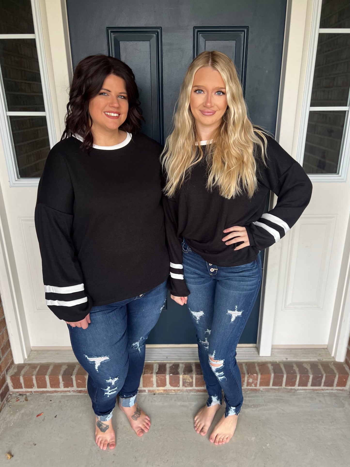 DOORBUSTER Black with White Accents Top