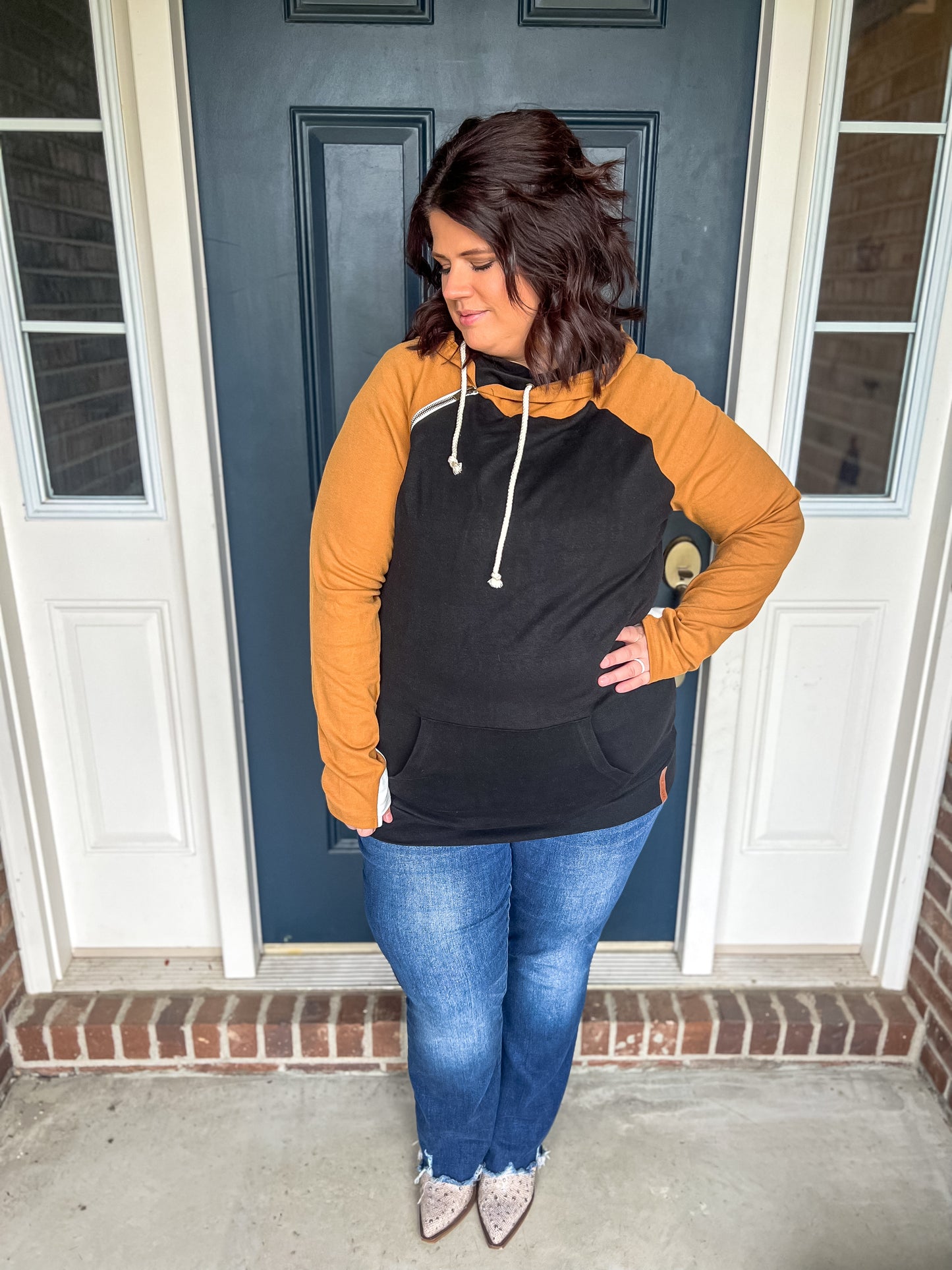 New! Ampersand Ave Falling Star Doublehood Sweatshirt