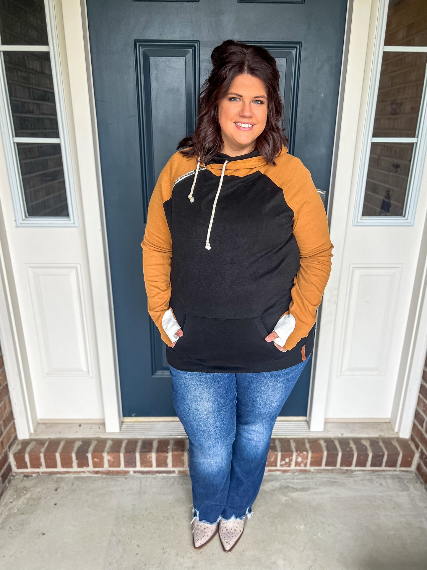 New! Ampersand Ave Falling Star Doublehood Sweatshirt