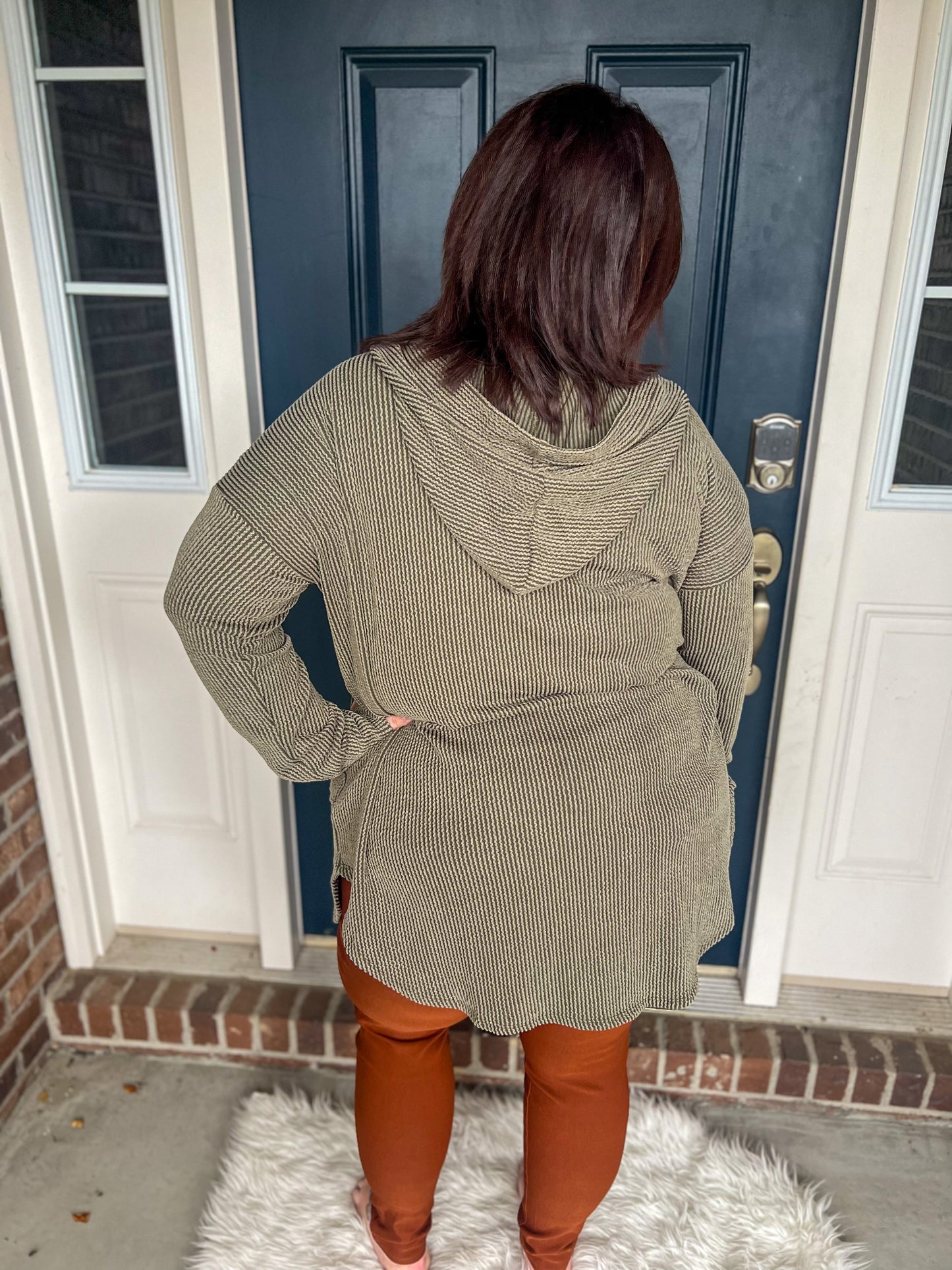 New! Hits Different Olive Hooded Cardigan