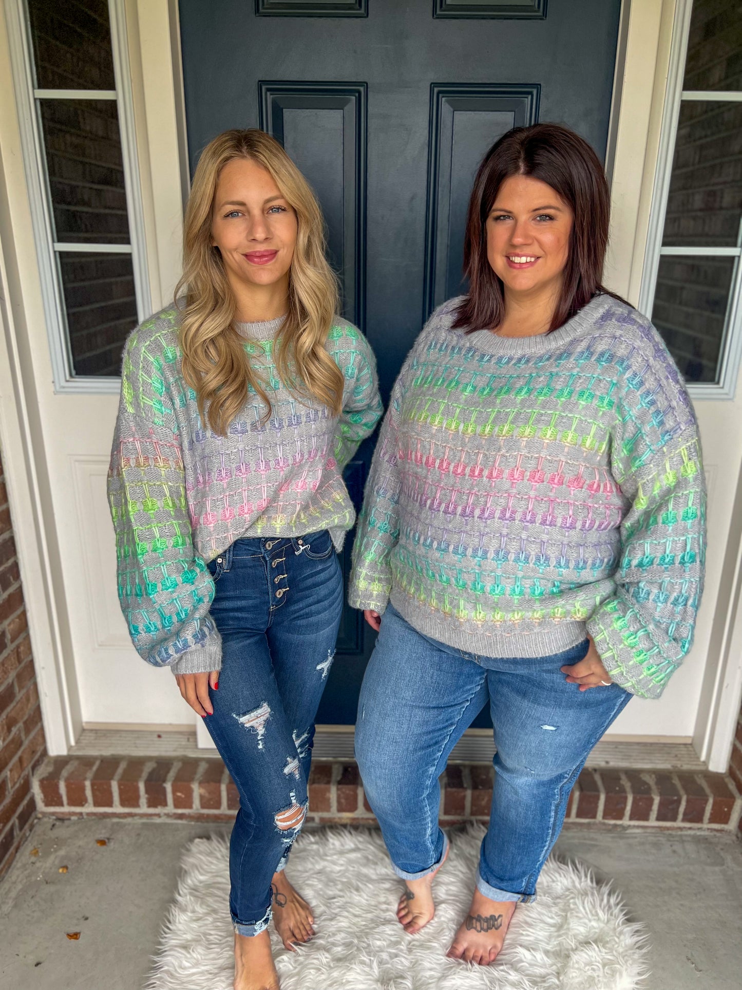 New! Sweet Nothing Colorful Gray Sweater