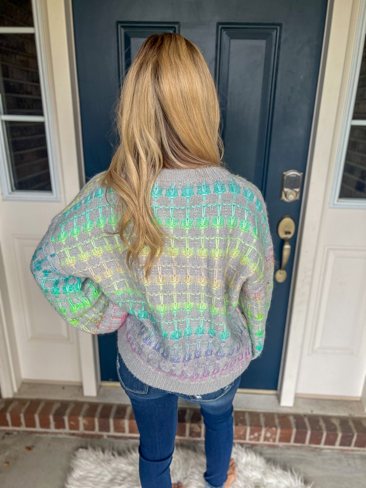 New! Sweet Nothing Colorful Gray Sweater