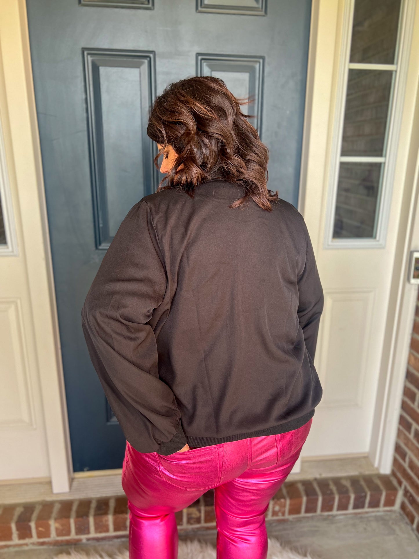 New! Ampersand Ave Bomber Jacket - Midnight