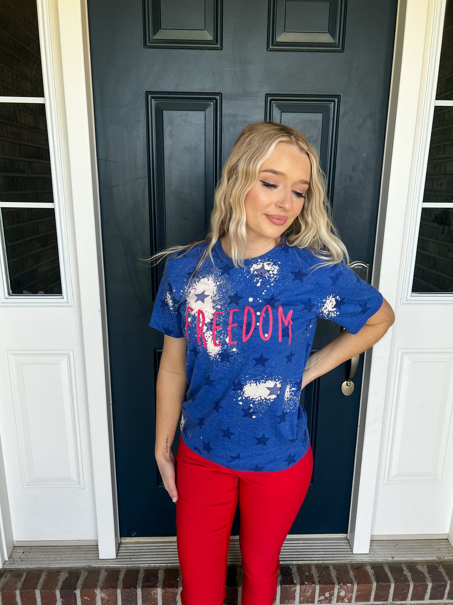 Freedom Bleached Star Tee