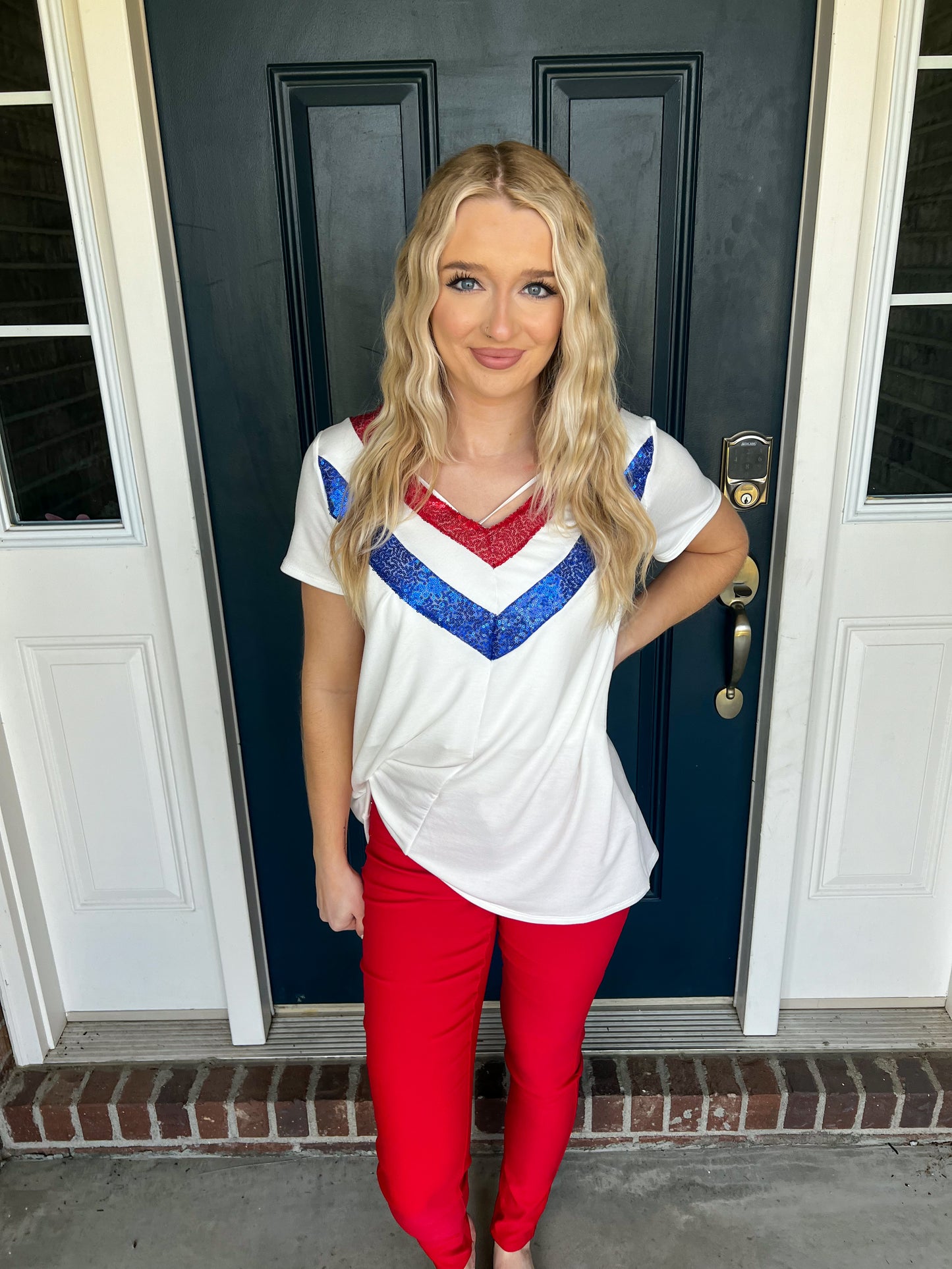 Americana Sequin Accent Top