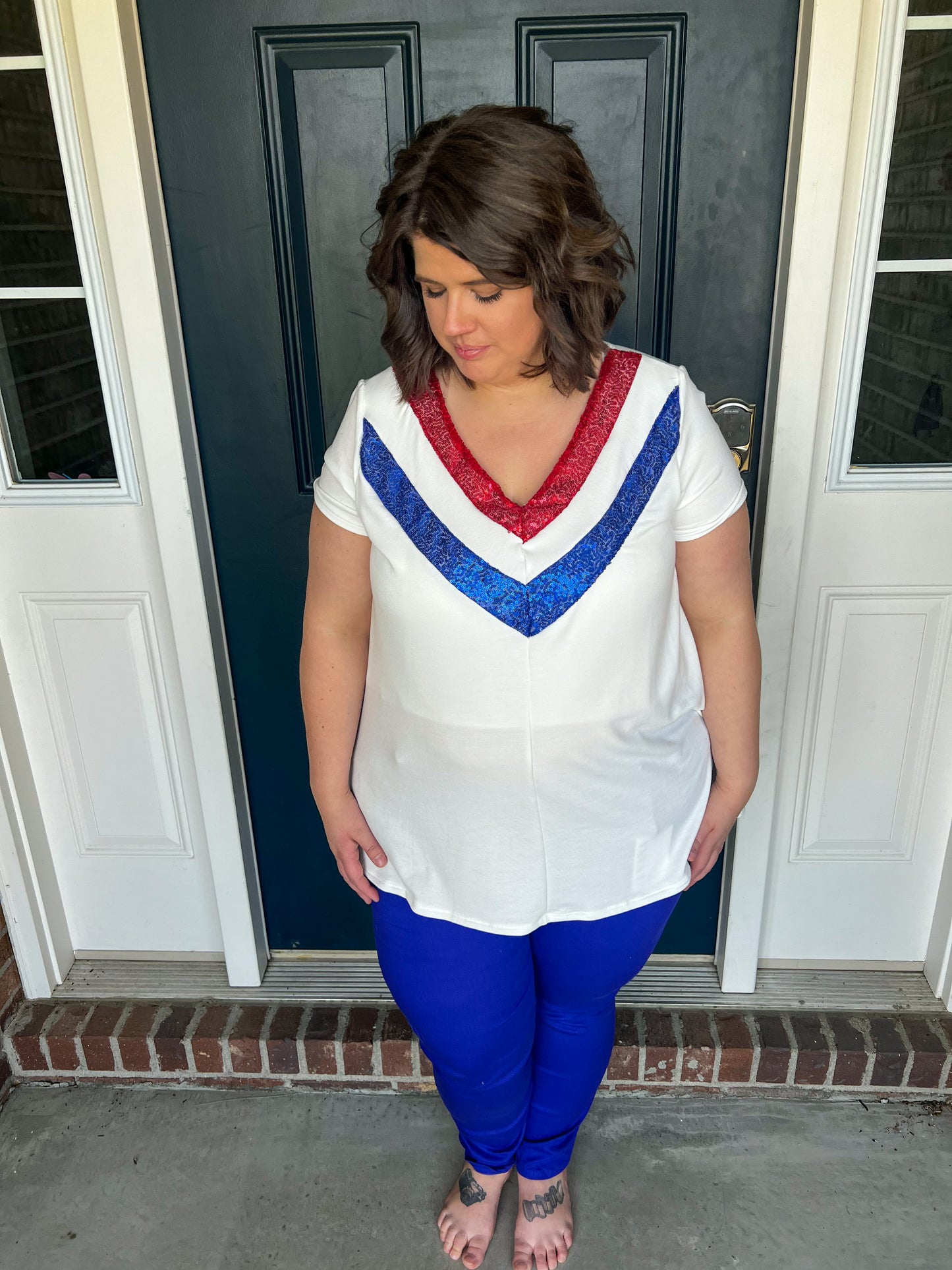 Americana Sequin Accent Top