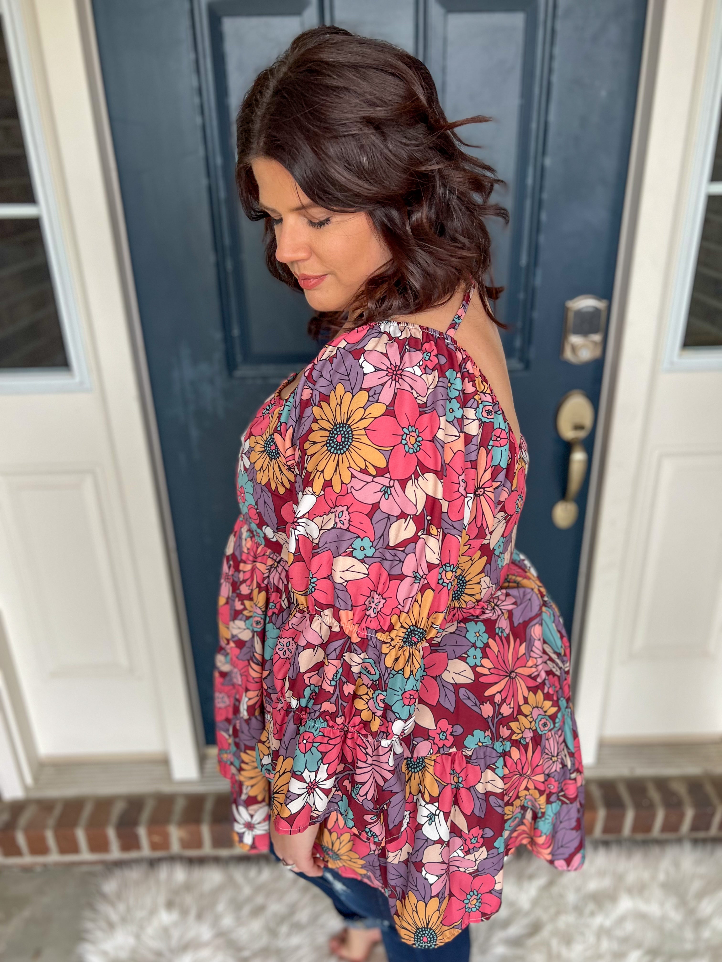 Waiting for You Floral Peasant Blouse