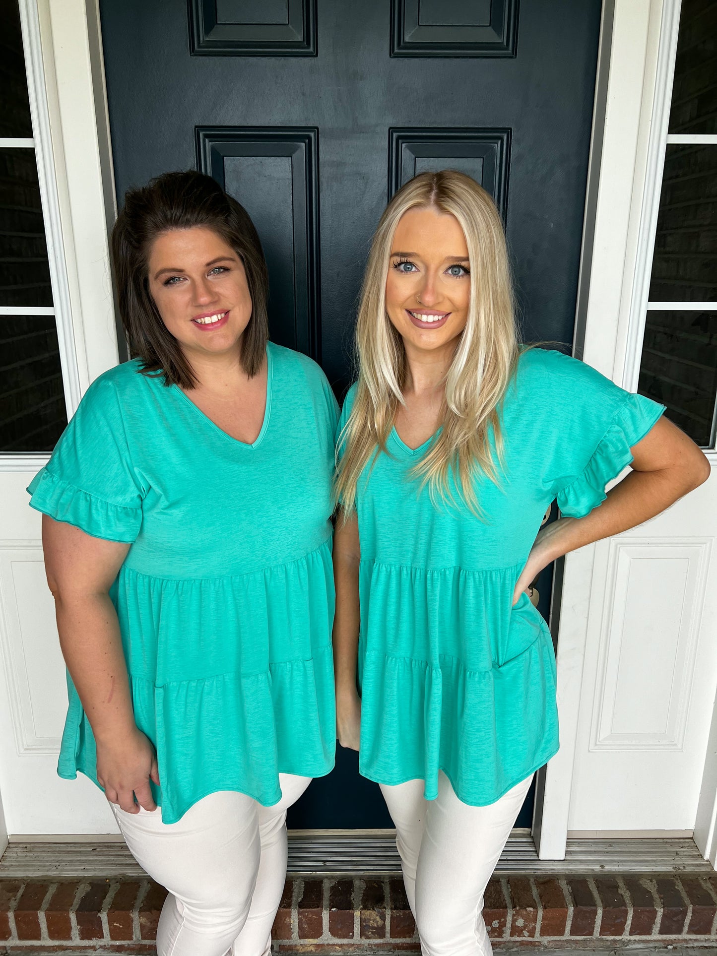 Mint Ruffle Top