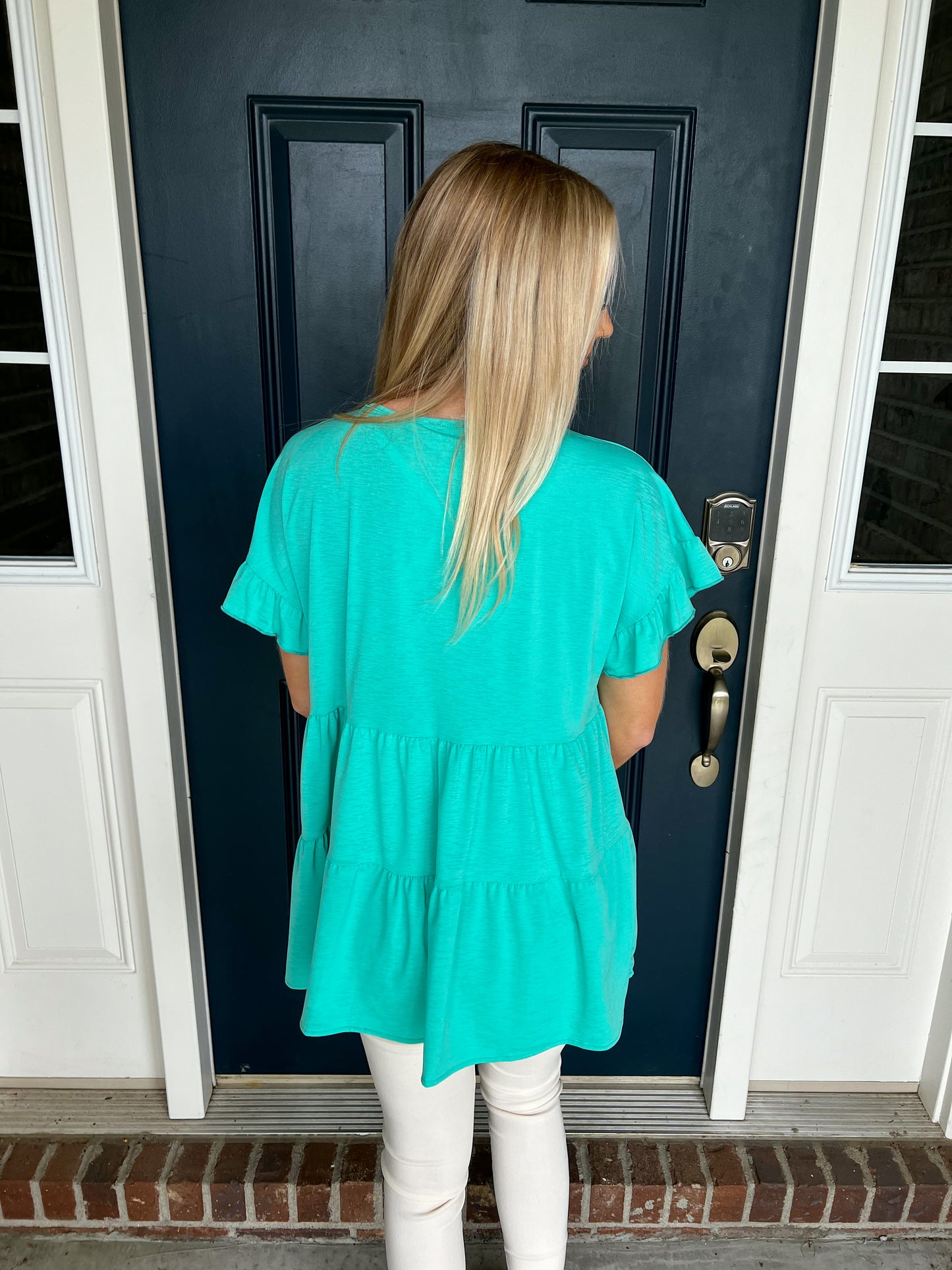 Mint Ruffle Top