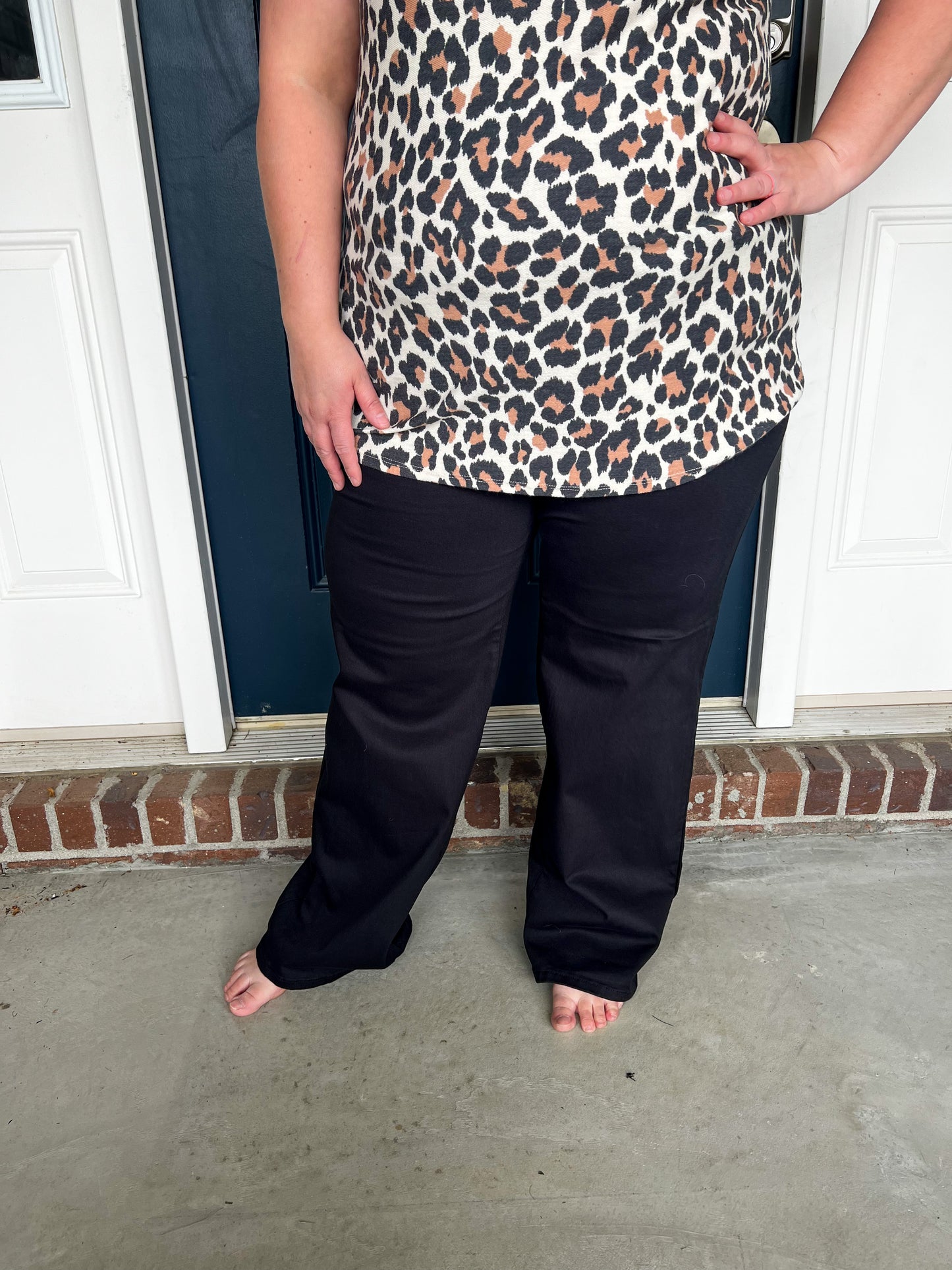 Black Stretchy Wide Leg Jeans