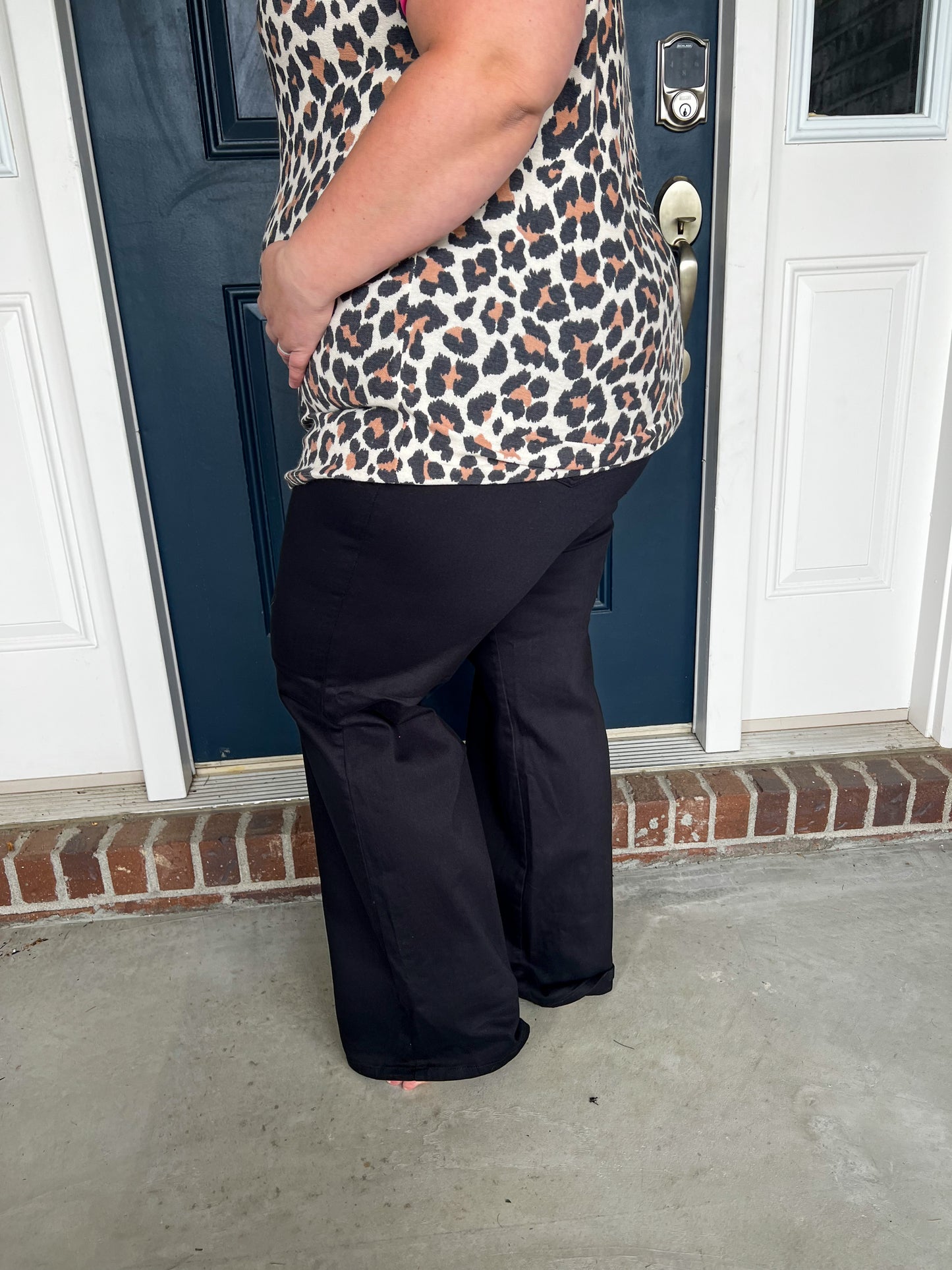 Black Stretchy Wide Leg Jeans