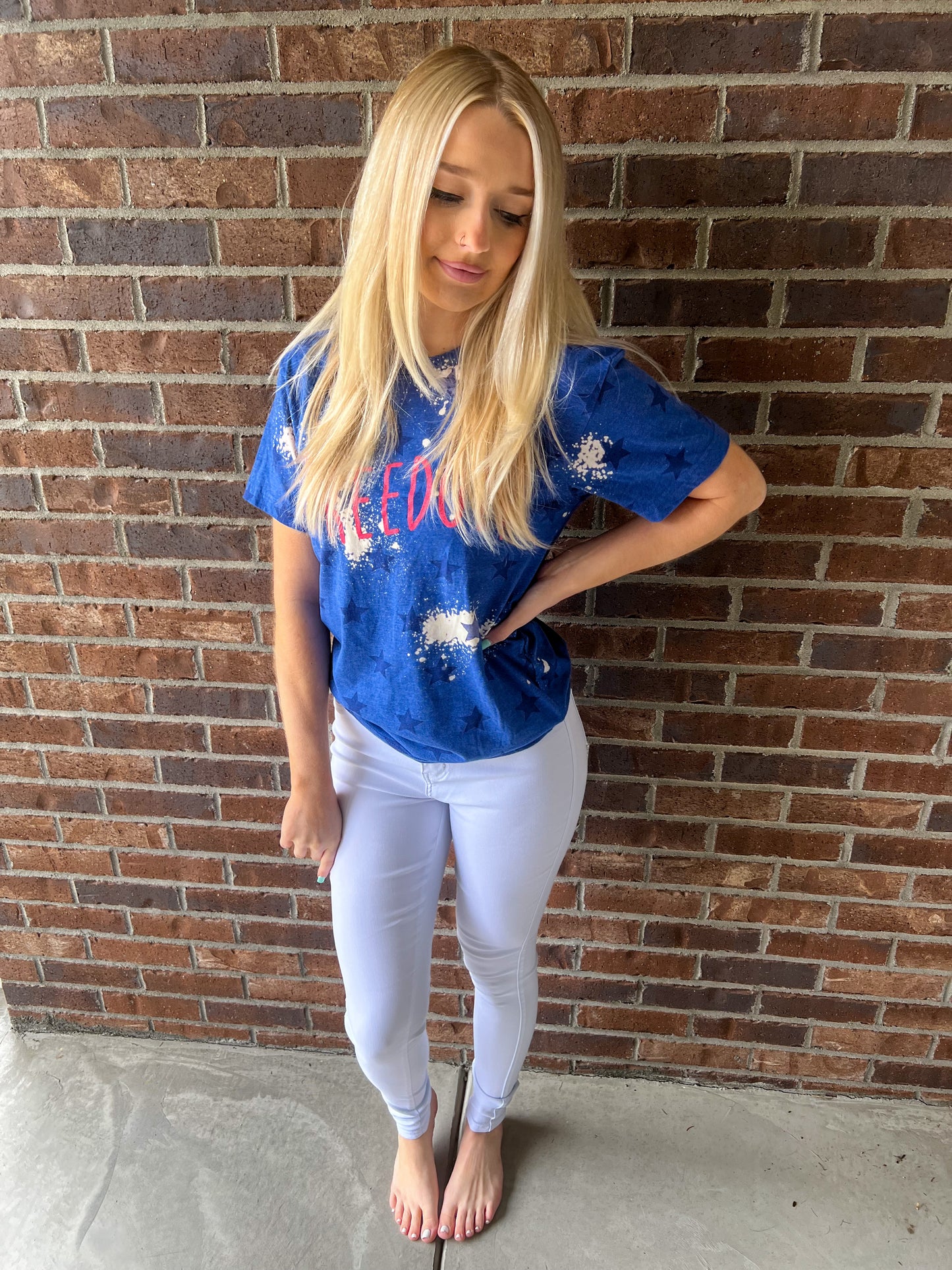 Freedom Bleached Star Tee