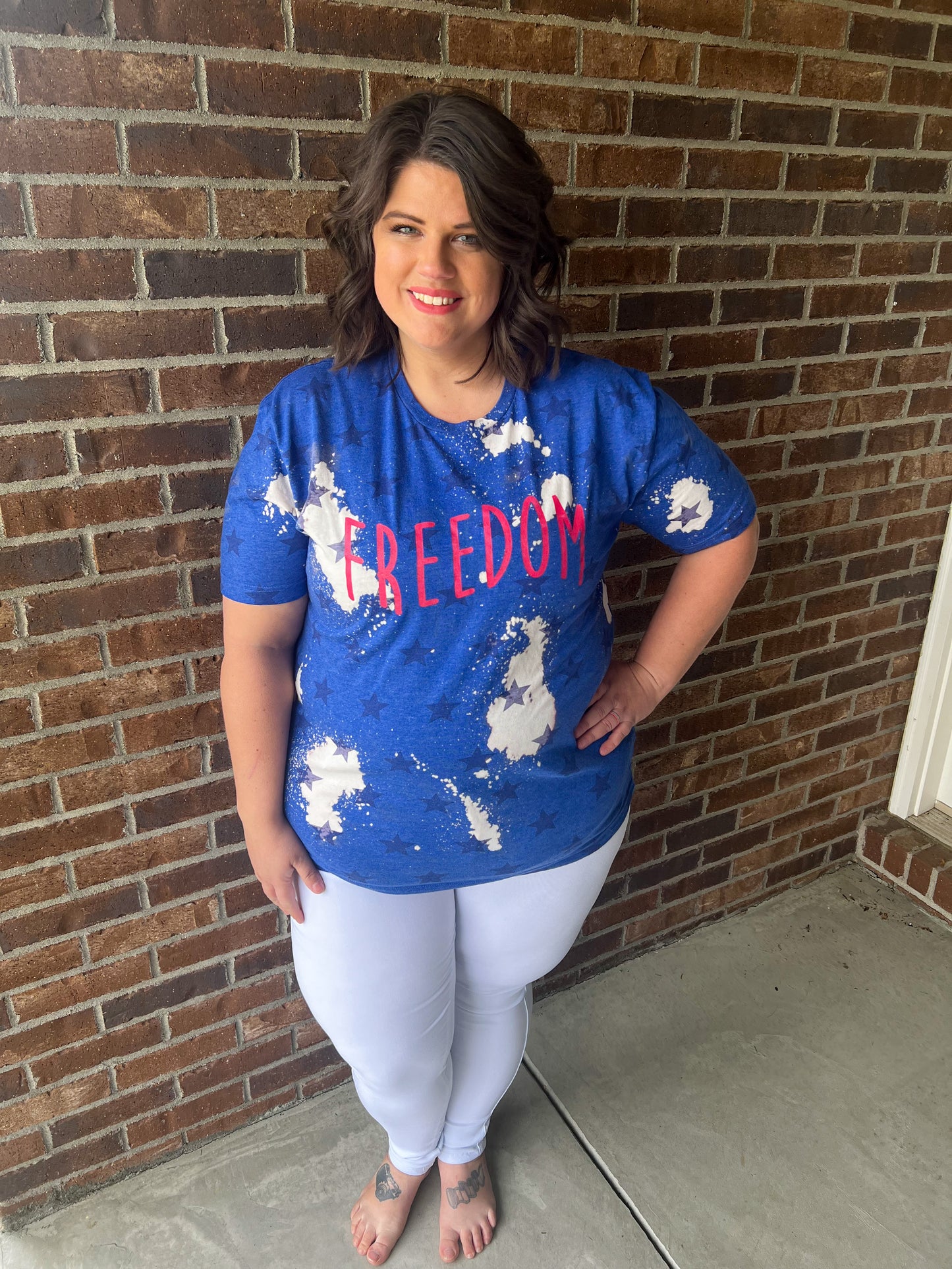 Freedom Bleached Star Tee