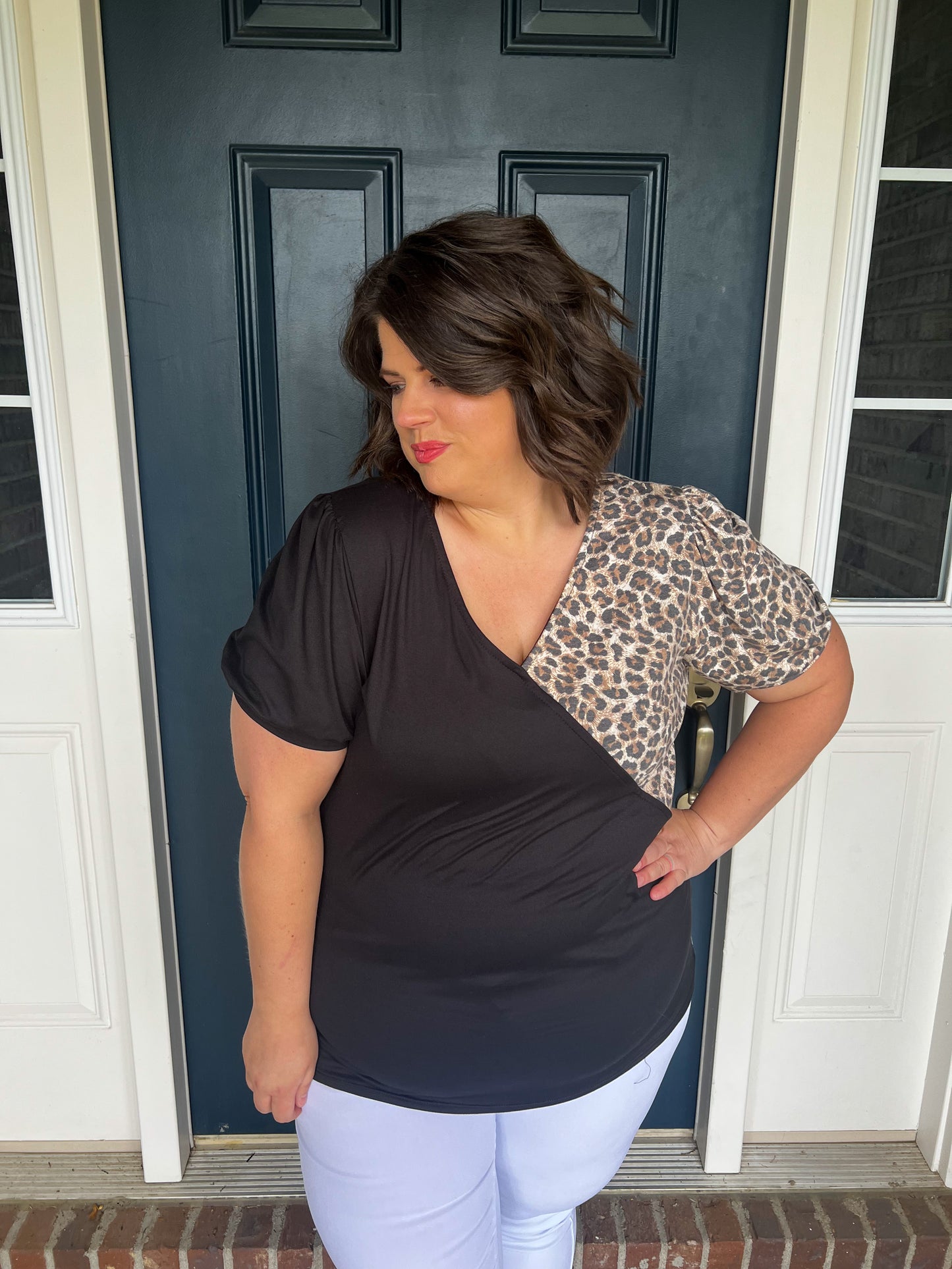 Hadley Black and Leopard Top