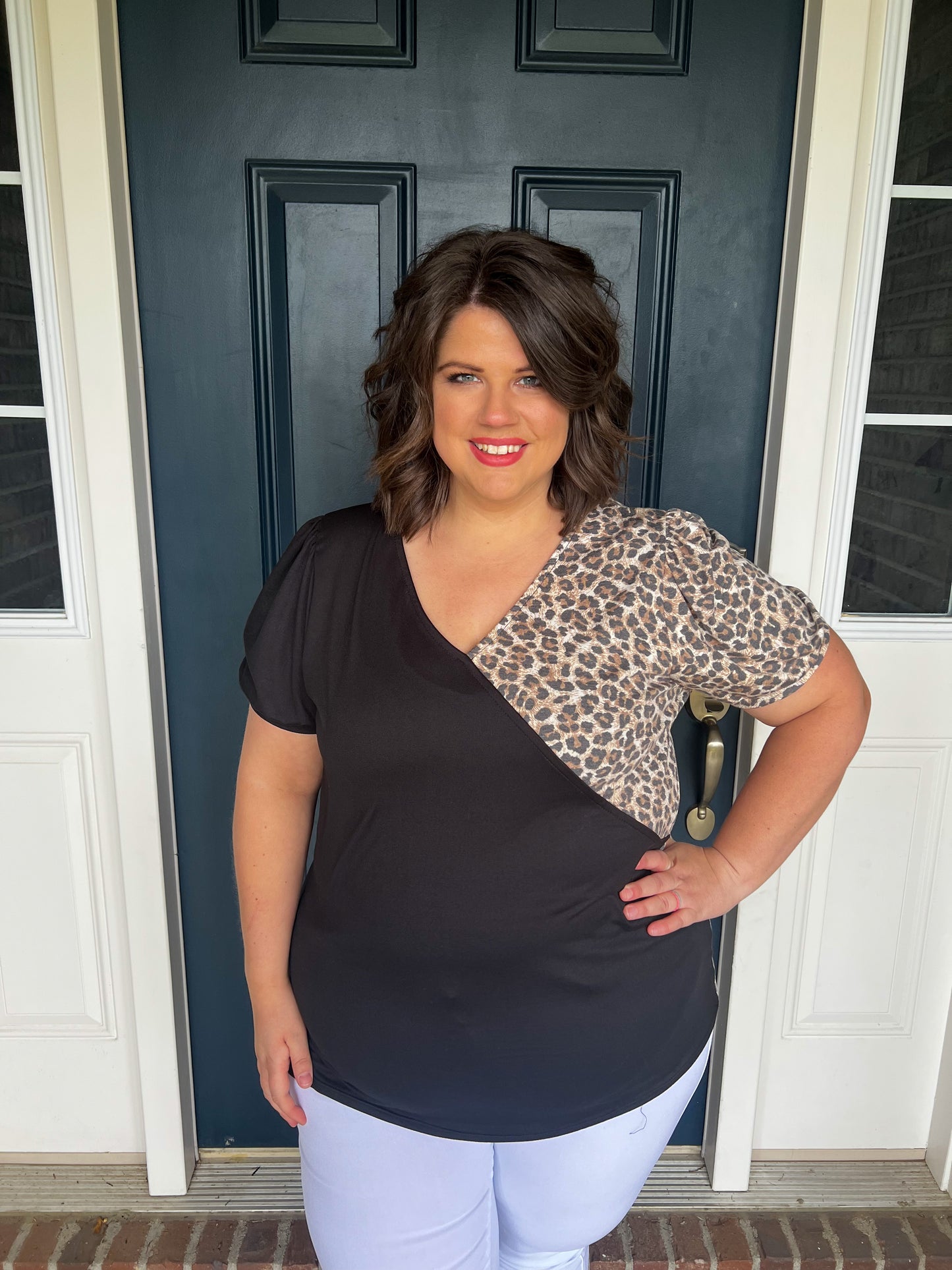 Hadley Black and Leopard Top