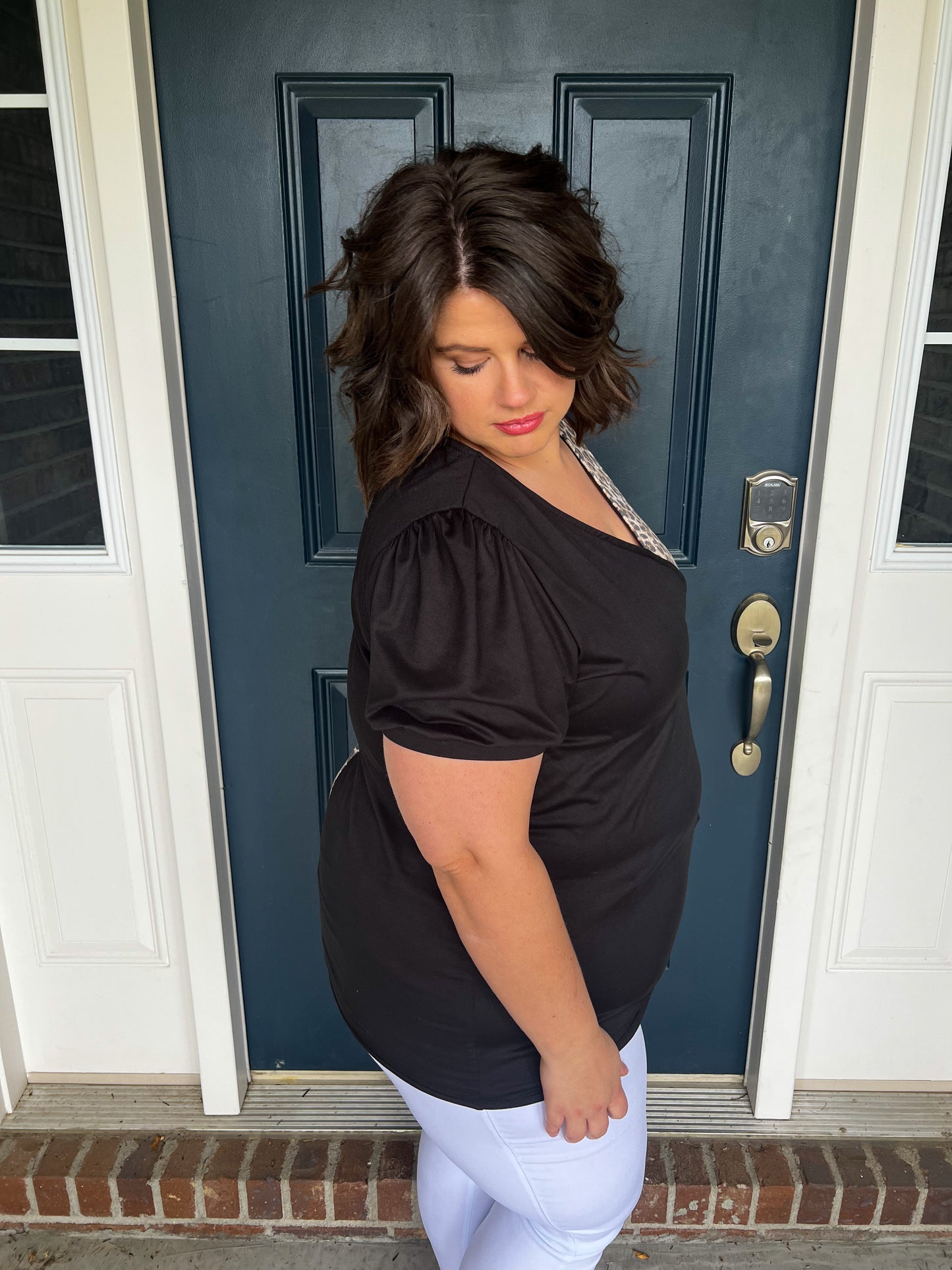 Hadley Black and Leopard Top