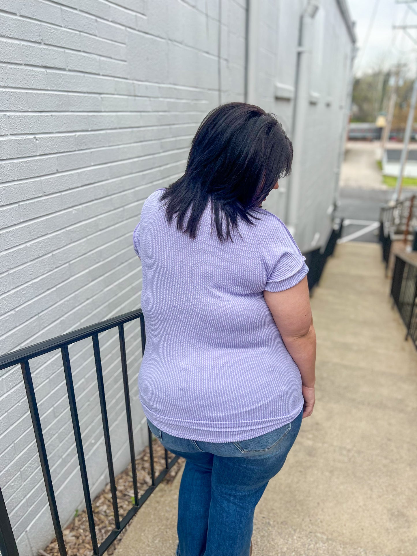 New! Lavender V-Neck Top