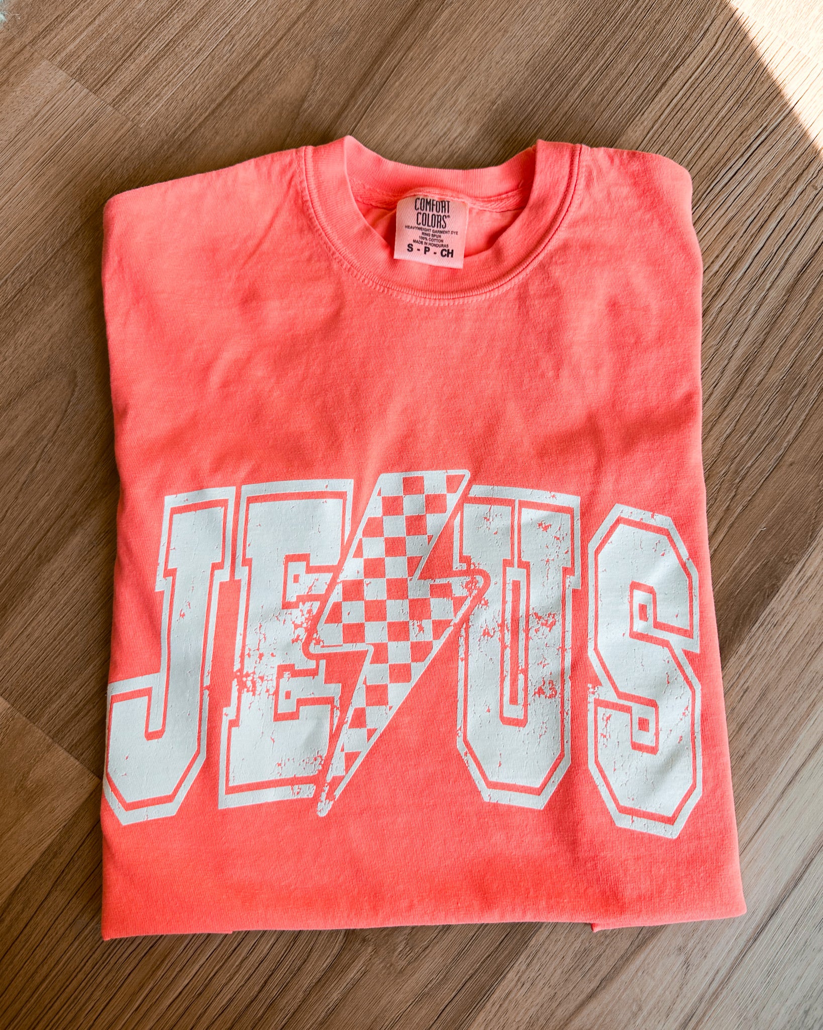 PREORDER Jesus Checked Lighting Bolt Tee - 4 Colors!