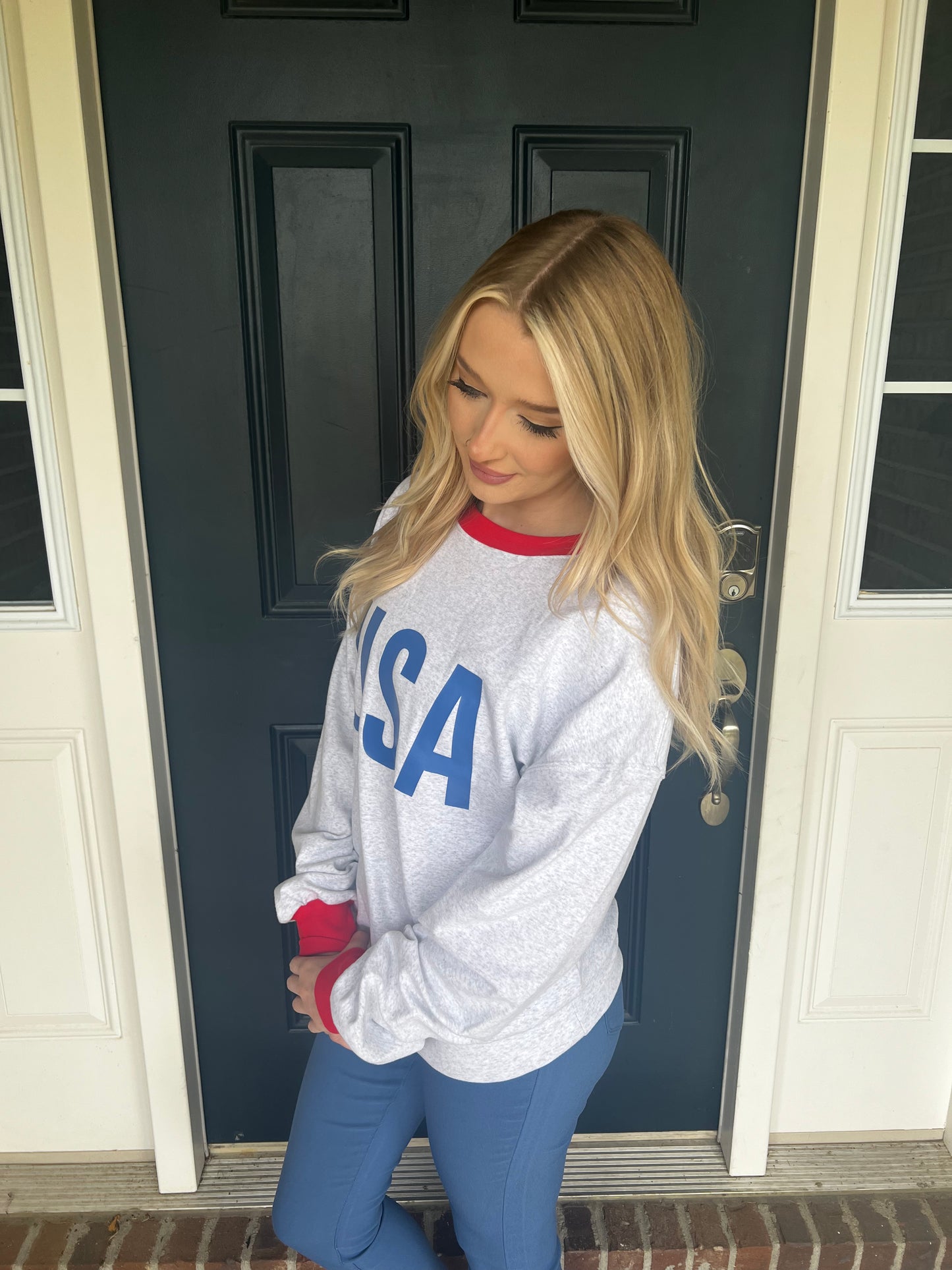 Ampersand Ave Home of the Brave Pullover Sweatshirt