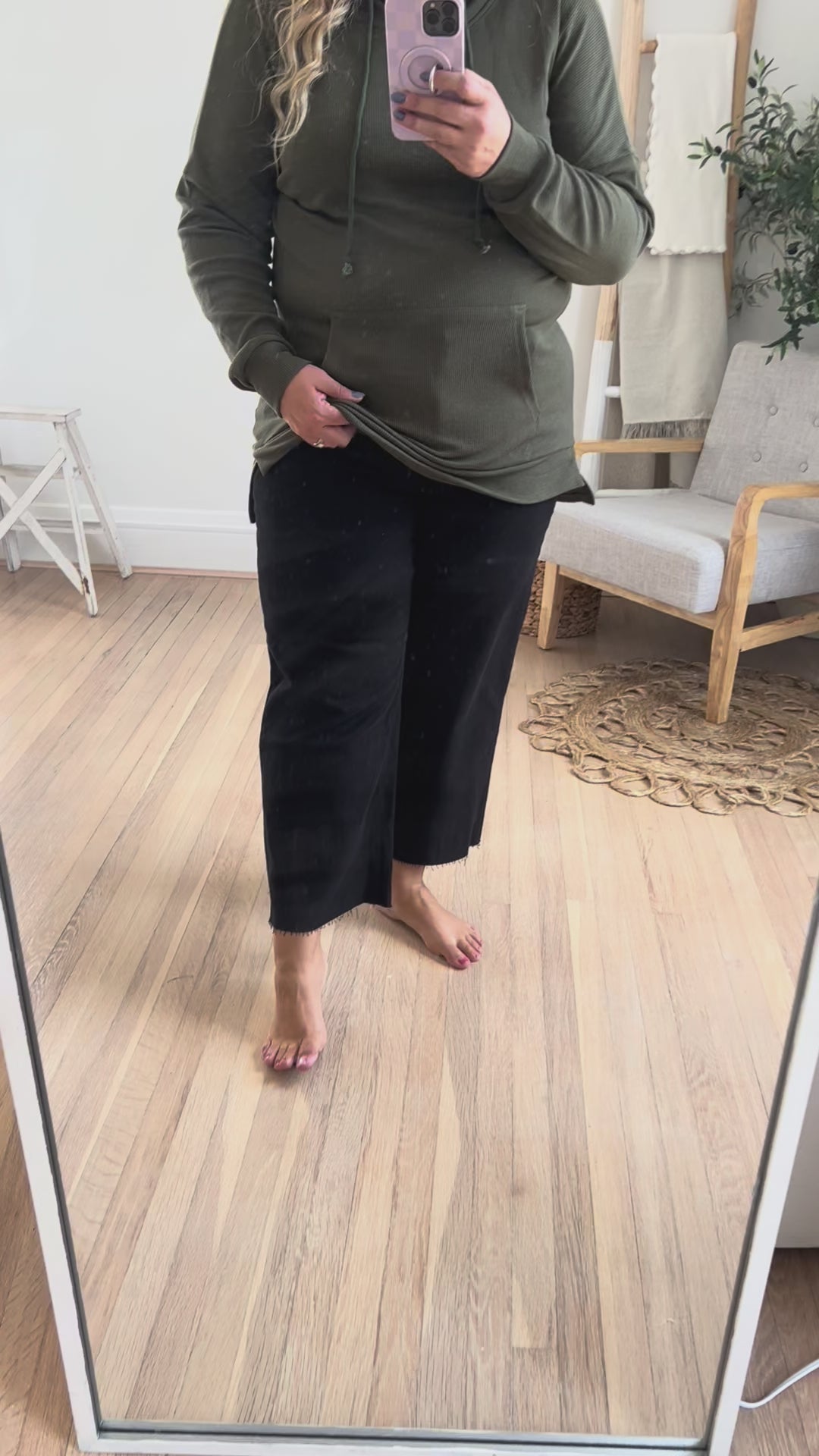 Vervet Olivia Wide Leg Non Distressed Crop Jeans - Black