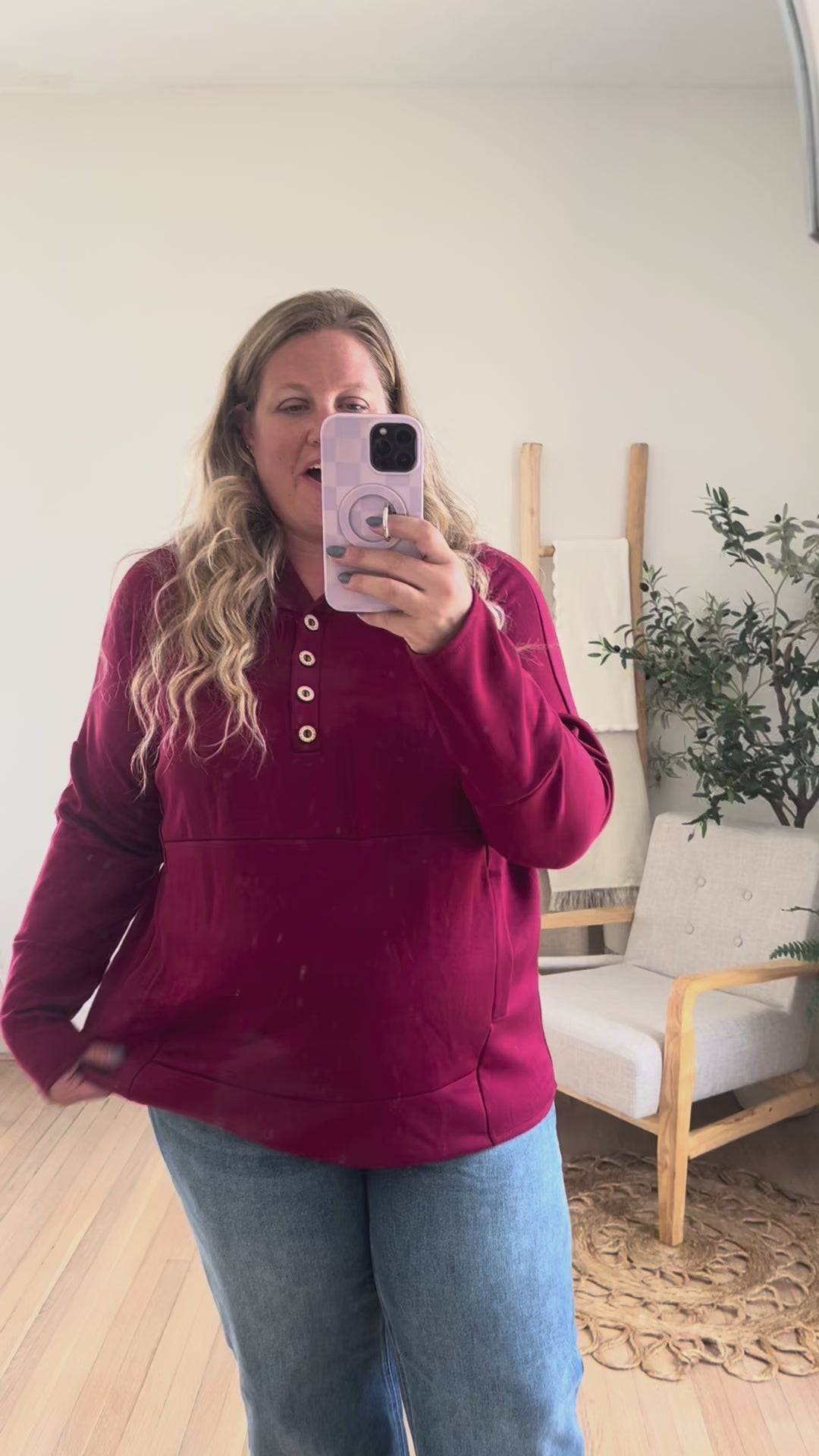 Aria Scuba Hoodie - Burgundy