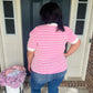 New! Ellie Pink Stripe Top