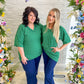 New! Kelly Green Ribbed Top