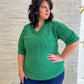 New! Kelly Green Ribbed Top