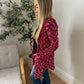New! Cozy Hooded Open Front Cardigan - Burgundy