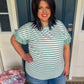 New! Aubrey Striped Ruffle Sleeve Top - Mint