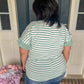 New! Aubrey Striped Ruffle Sleeve Top - Mint
