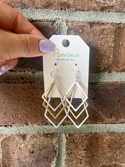 Overlapping Diamond Earrings