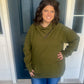 Michelle Mae Olive Zip Cowlneck Sweatshirt