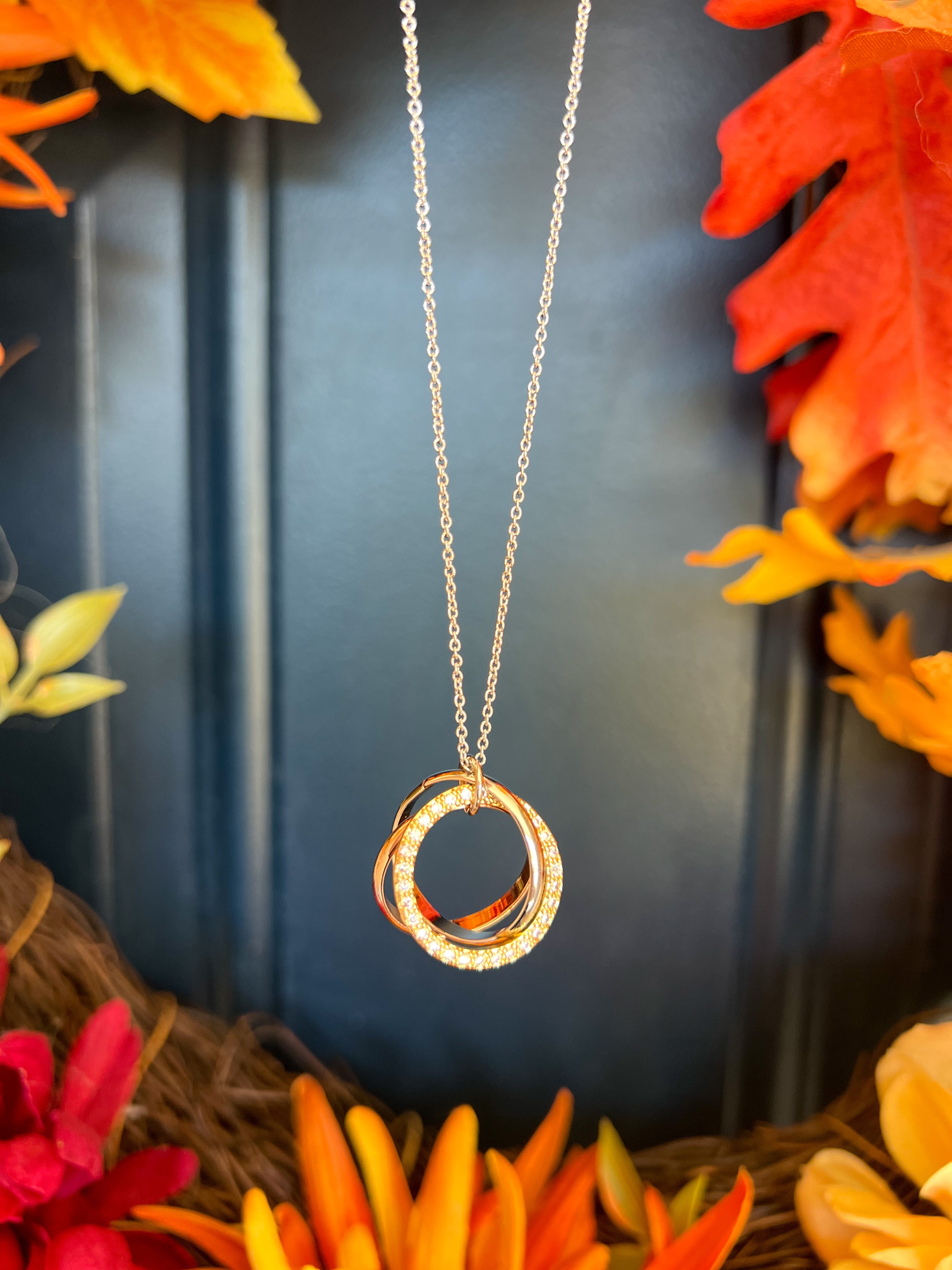 Crystal Pave 3 Circle Necklace