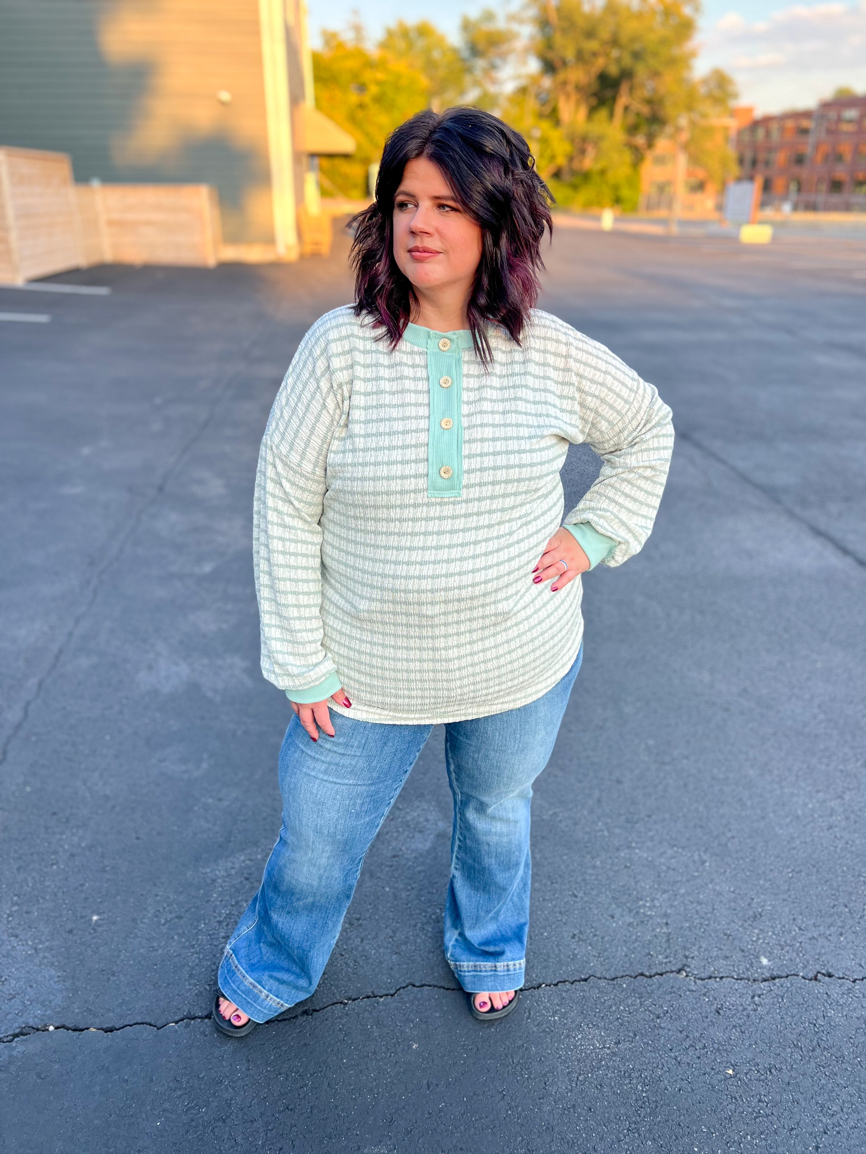 Emily Stripe Top - Mint