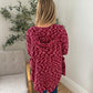New! Cozy Hooded Open Front Cardigan - Burgundy