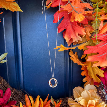 Crystal Pave 3 Circle Necklace