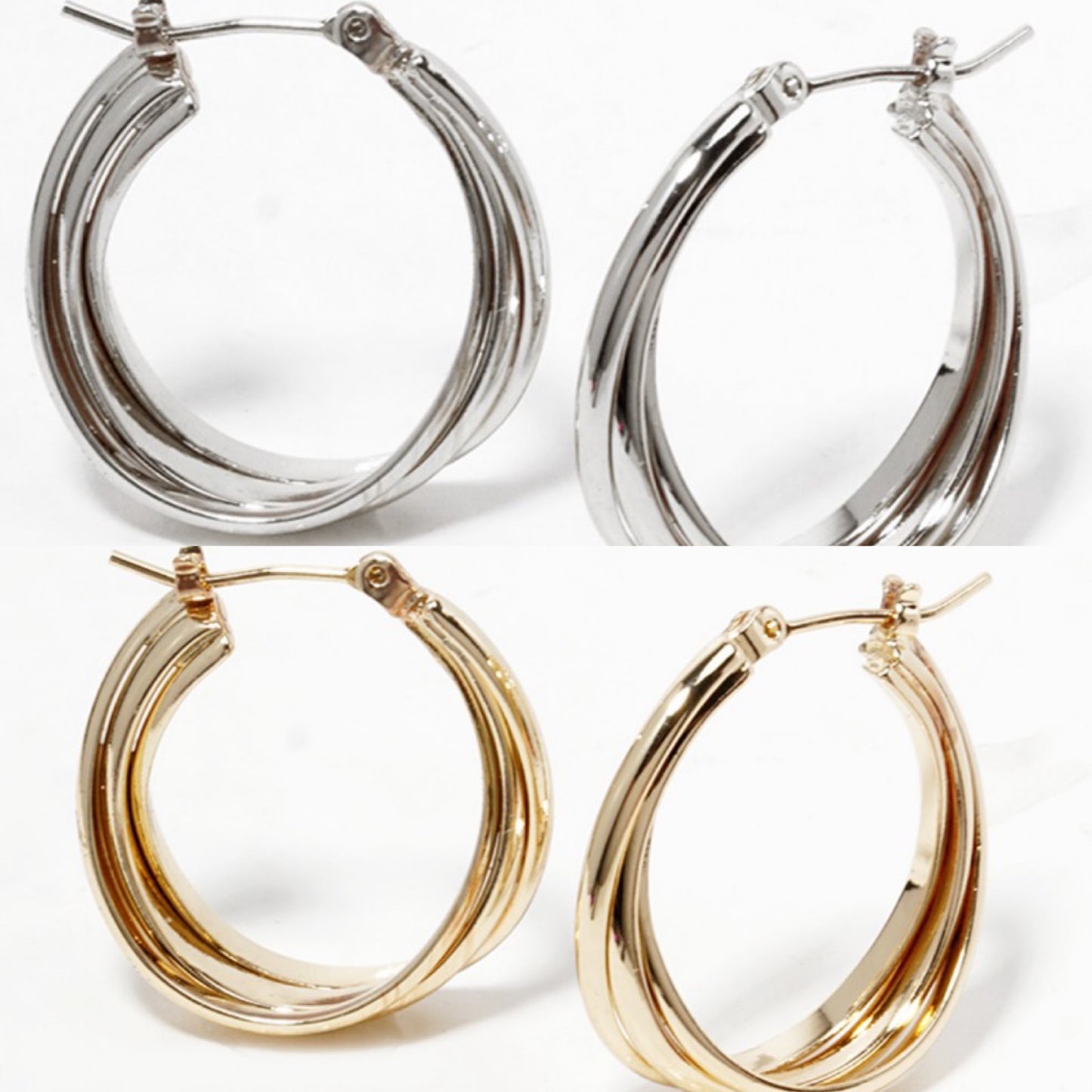 New! Layered Hoop Earrings - Gold or Silver