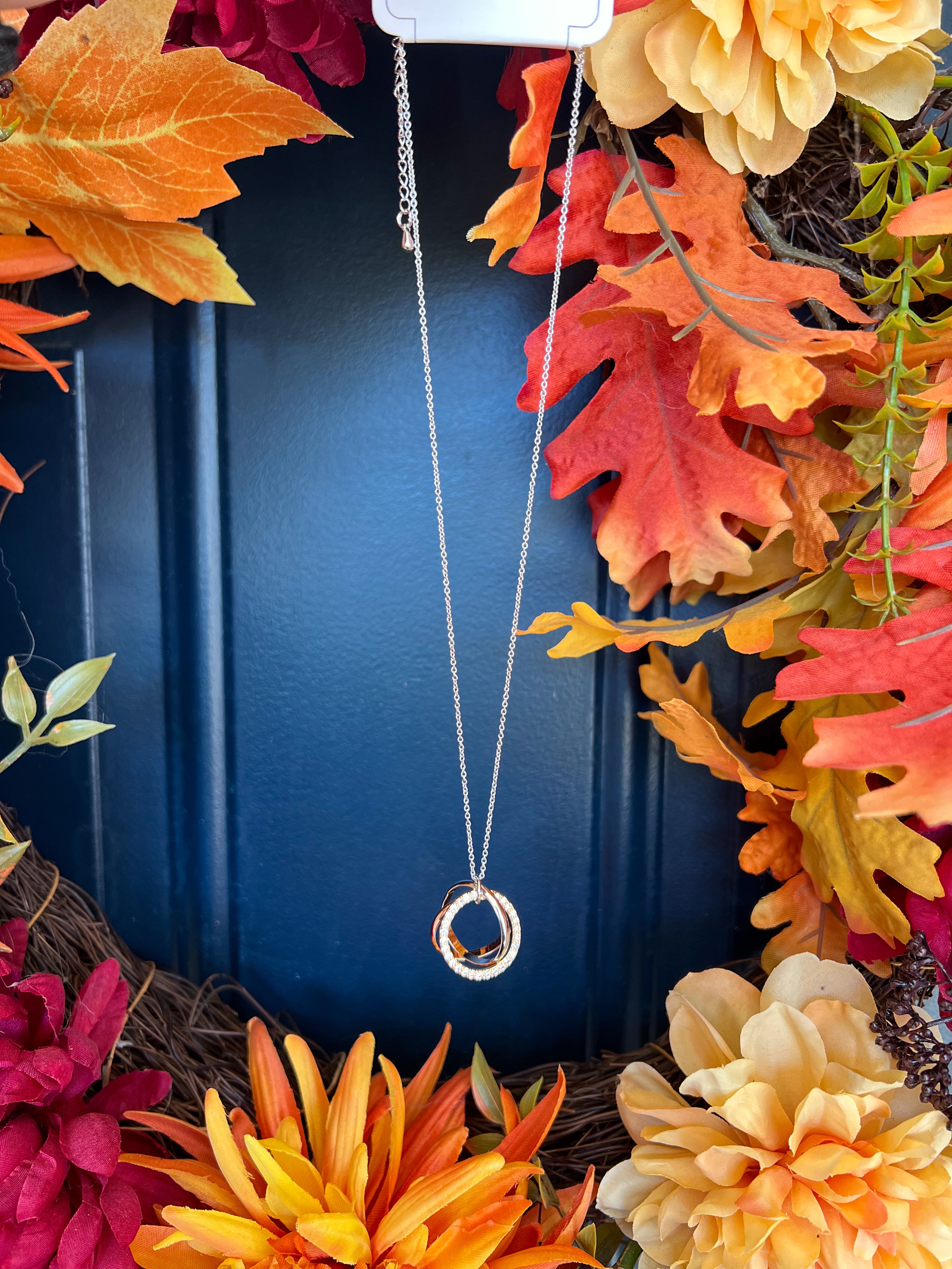 Crystal Pave 3 Circle Necklace