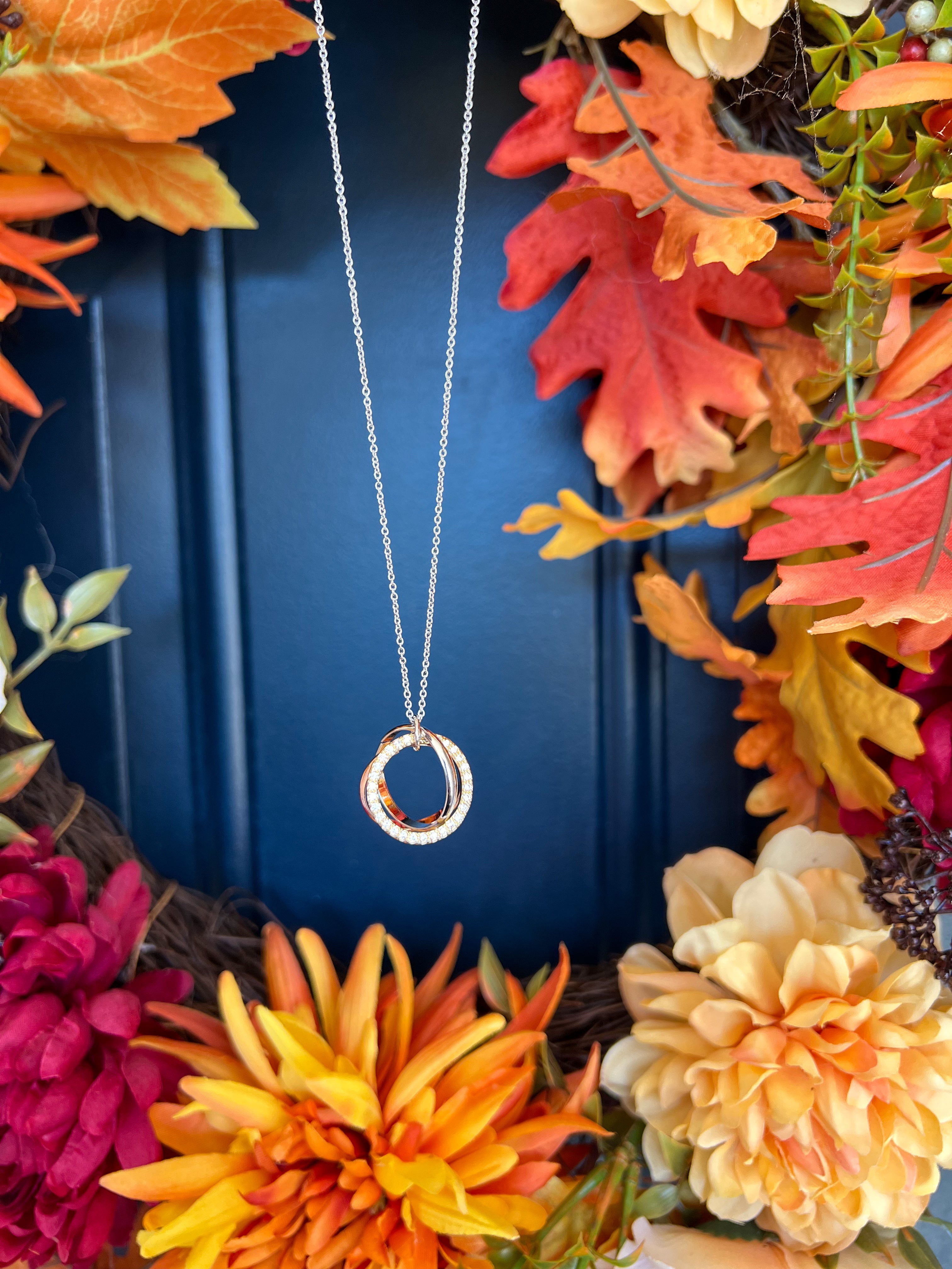 Crystal Pave 3 Circle Necklace